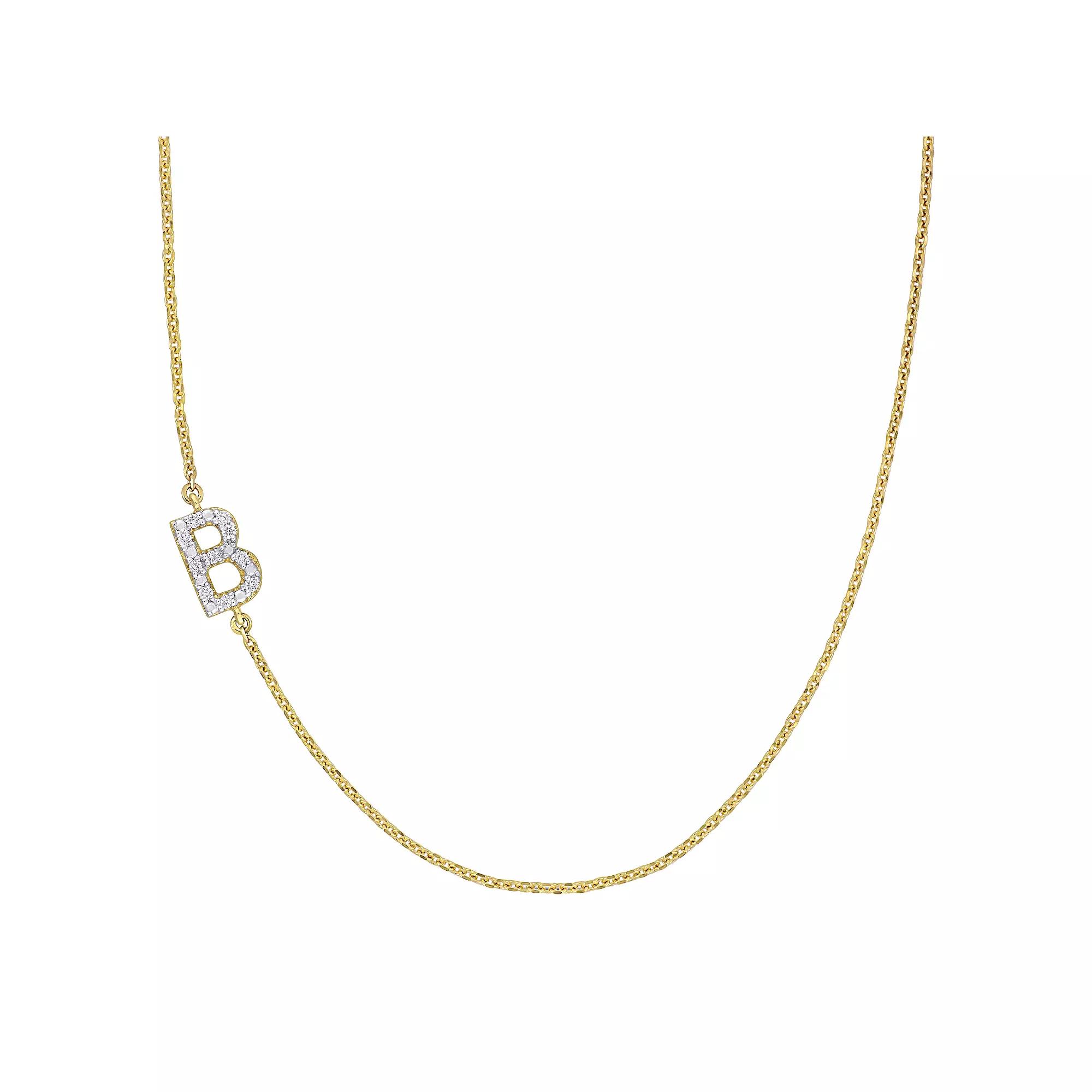 Stella Grace 14k Gold Diamond Accent Initial Necklace, Women's,  Product Image