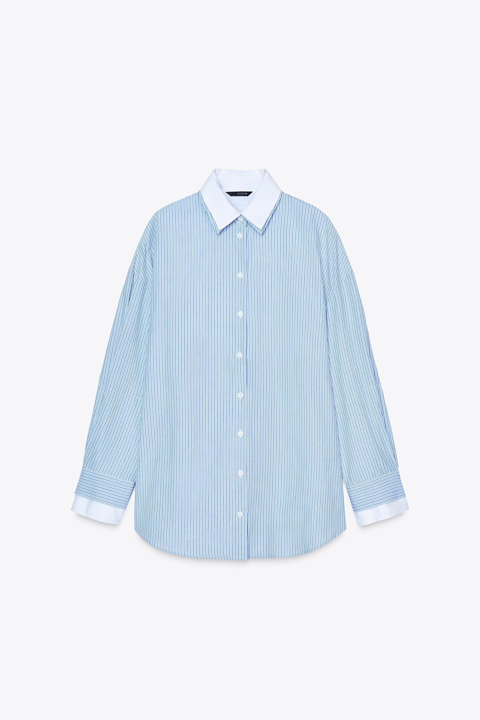 COMBINATION STRIPED POPLIN SHIRT Product Image