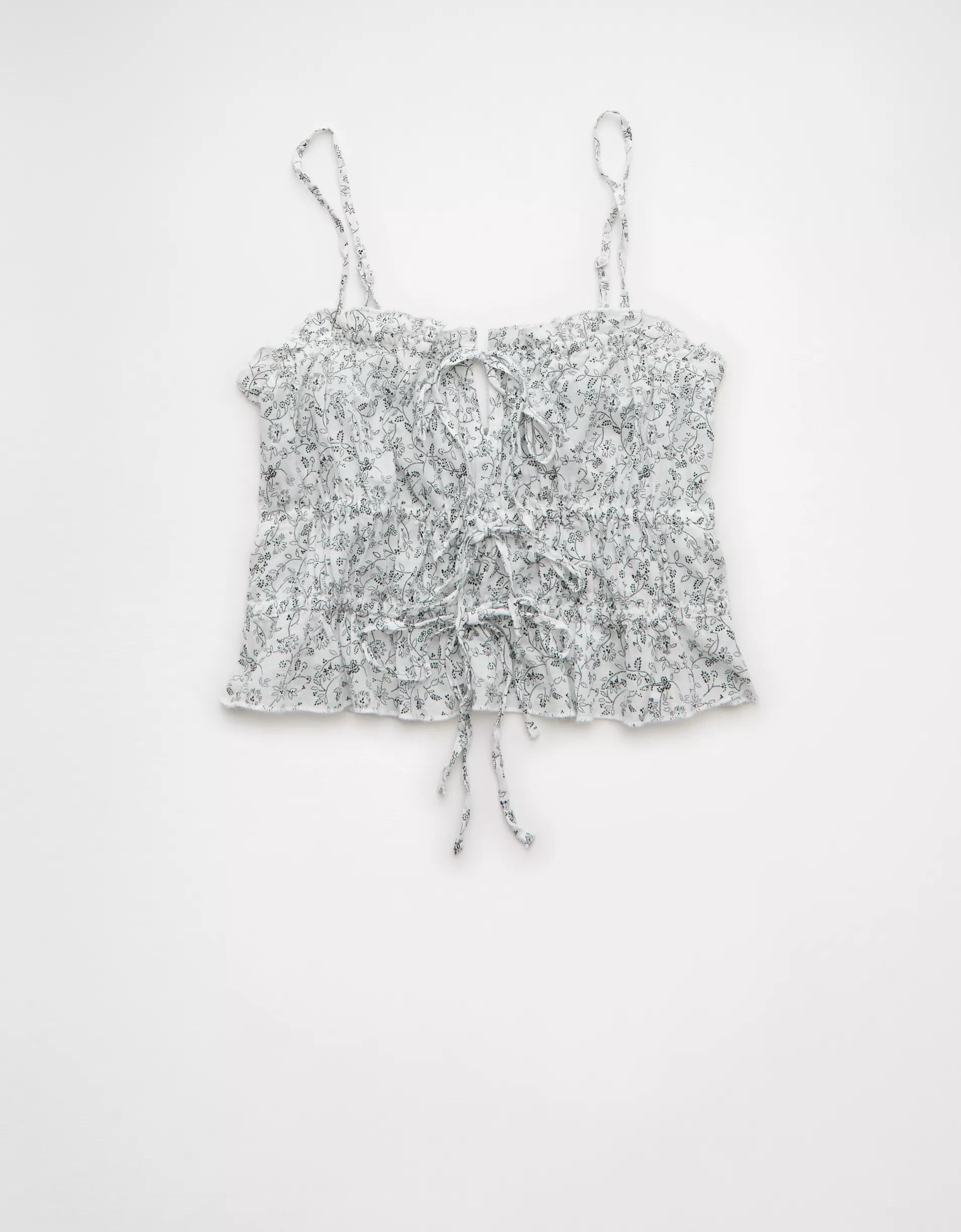 AE Tiered Ruched Tank Top Product Image