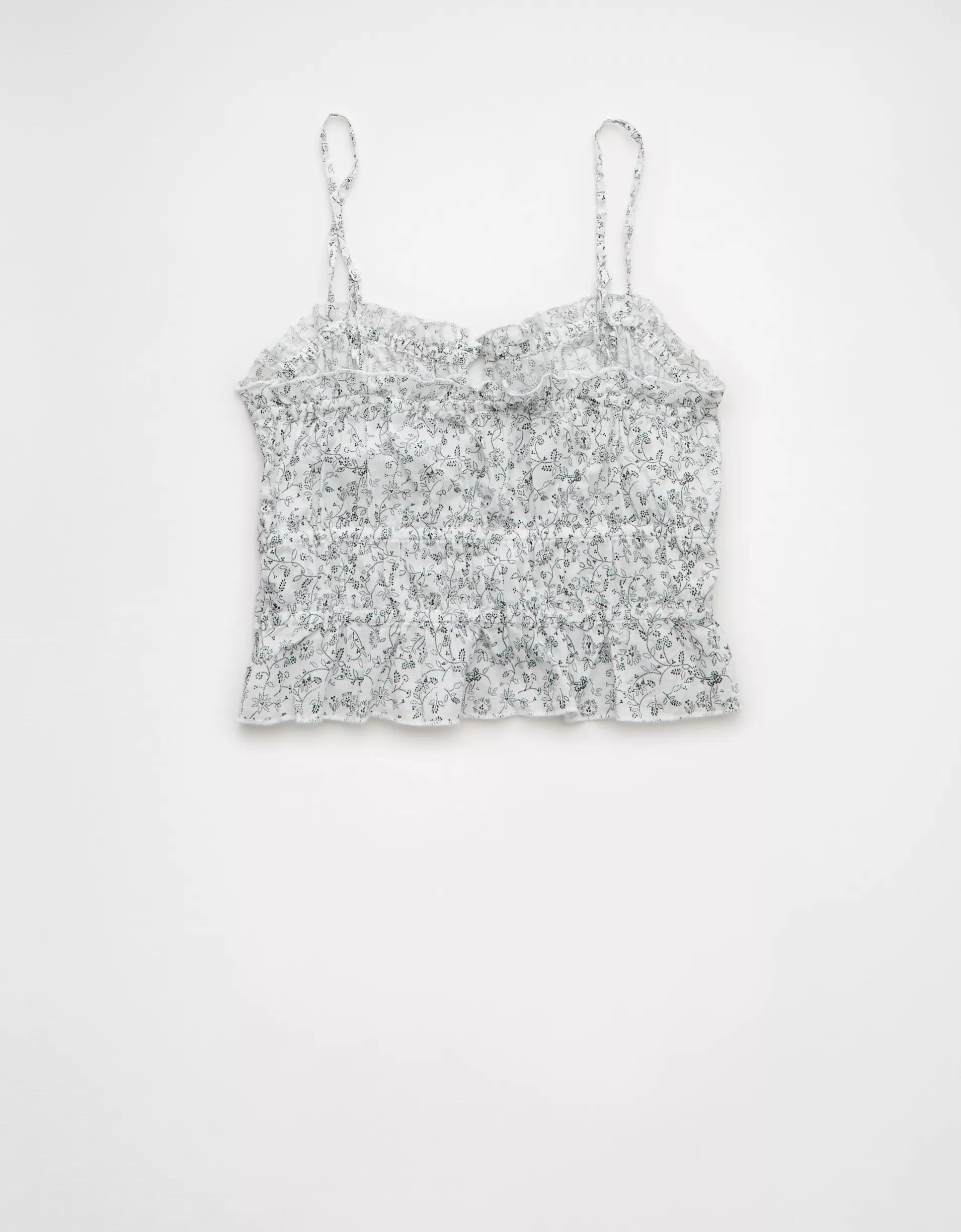 AE Tiered Ruched Tank Top Product Image