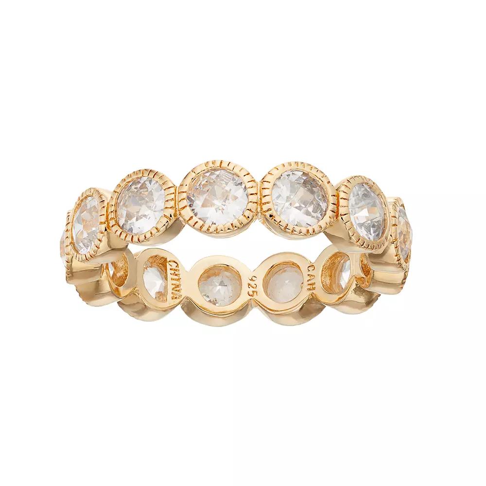 Sophie Miller 14k Gold Plated Cubic Zirconia Eternity Ring, Women's, Size: 6, White Product Image