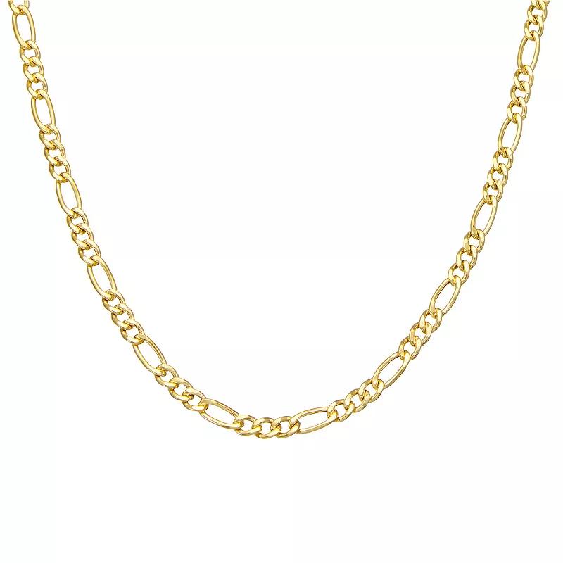 Giorgio di Vicenza Sterling Silver Men's Large Figaro Chain Necklace, Size: 20", Gold Tone Product Image