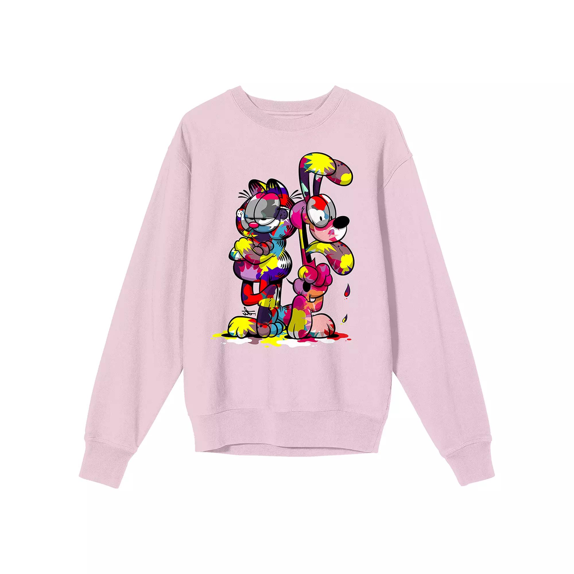 Men's Garfield Paint-Stained Sweatshirt,  Product Image