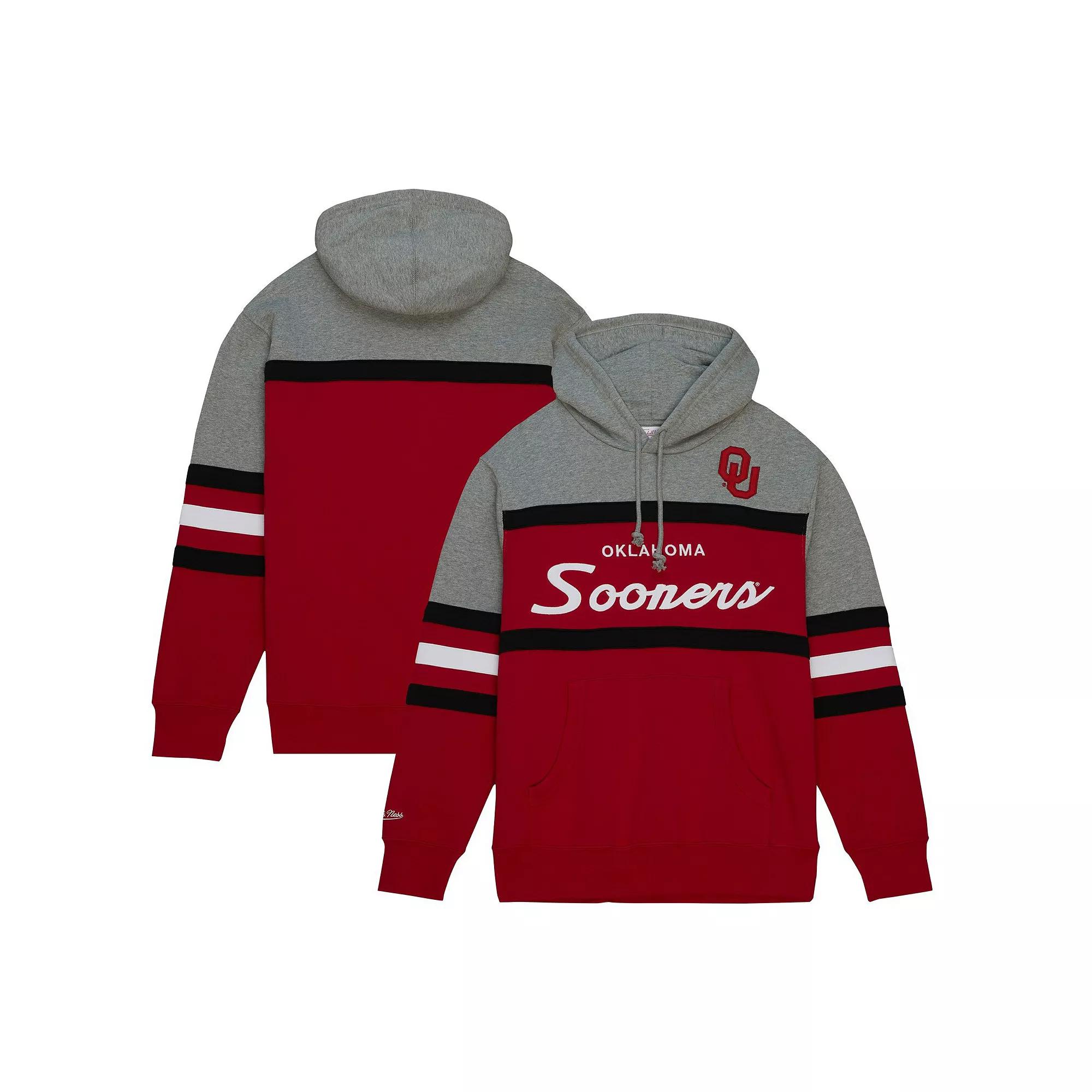 Men's Mitchell & Ness Red Oklahoma Sooners Head Coach Pullover Hoodie, Size: XL Product Image
