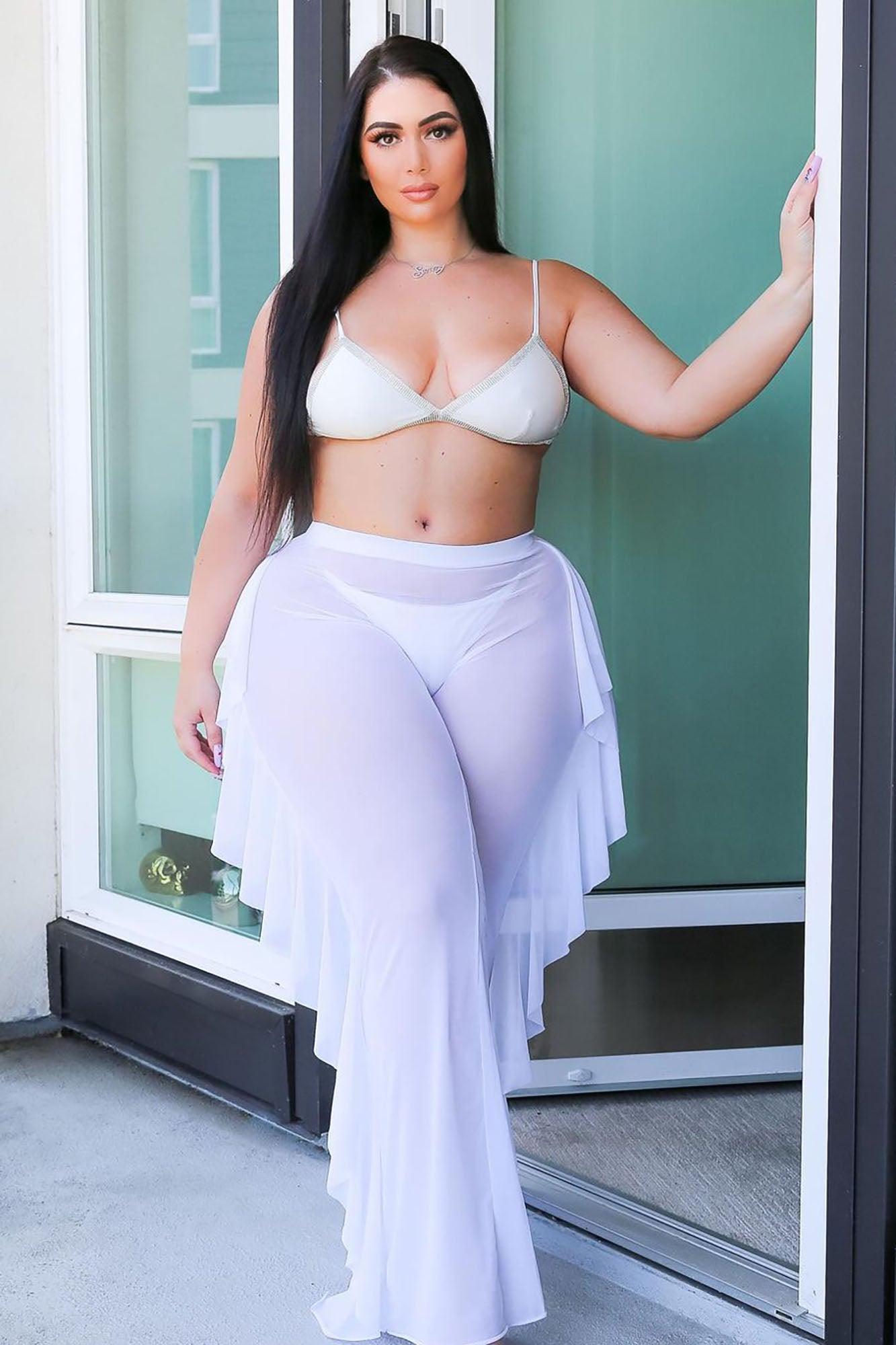 Sunshine See Through Cover Up Pant - White Product Image