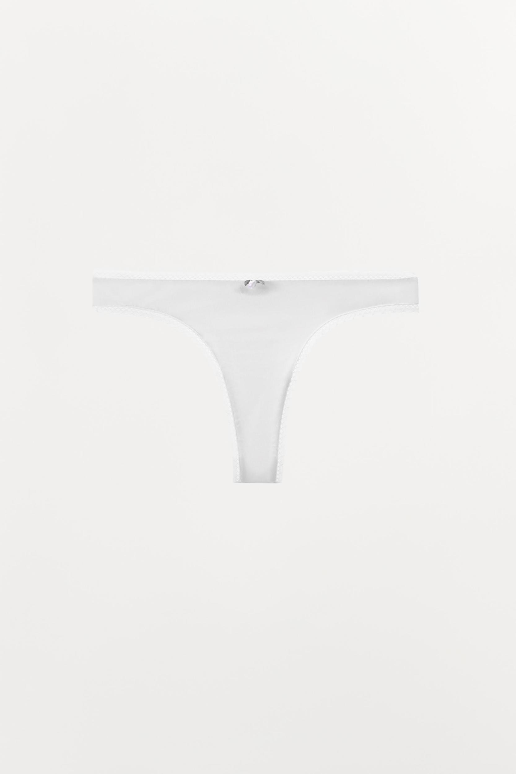POINTELLE FLORAL THONG Product Image