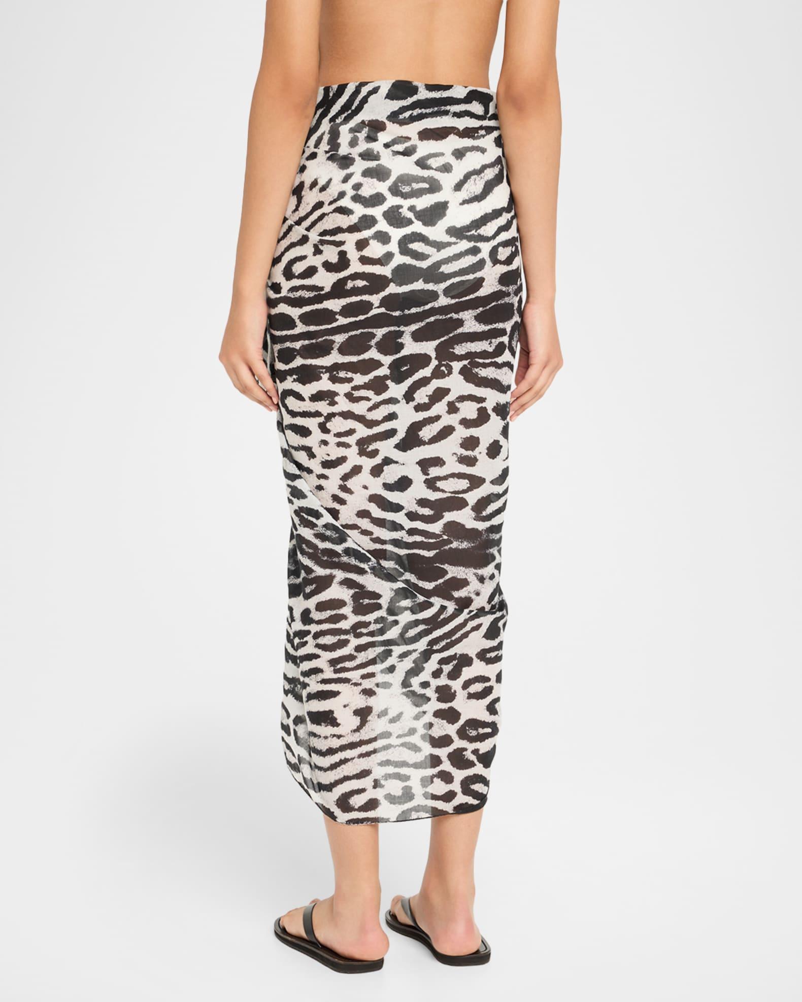 Ocelot-Print Cotton Muslin Pareo Product Image