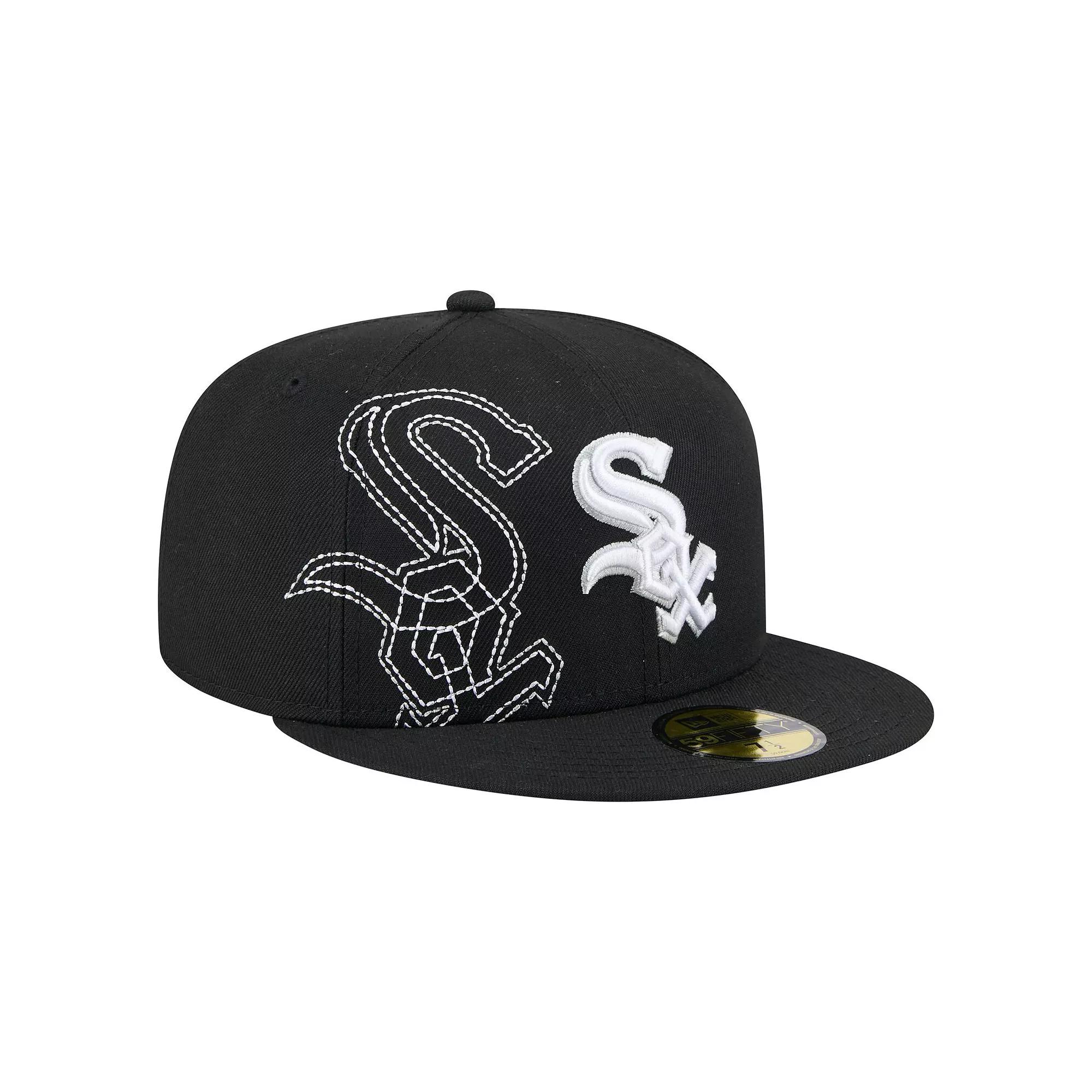 Men's New Era Black Chicago White Sox Yarn Stitch 59FIFTY Fitted Hat,  Product Image