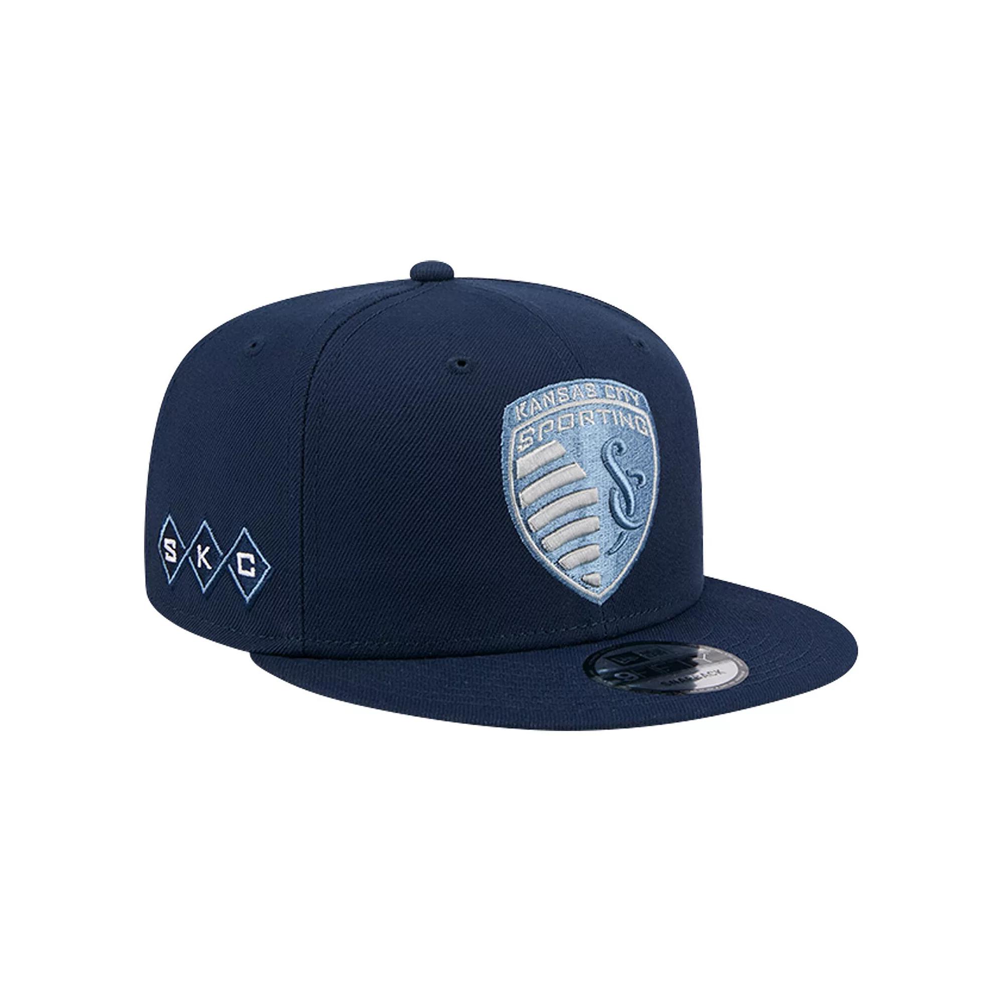 Men's New Era Navy Sporting Kansas City 2024 Jersey Hook 9FIFTY Snapback Hat, Blue Product Image