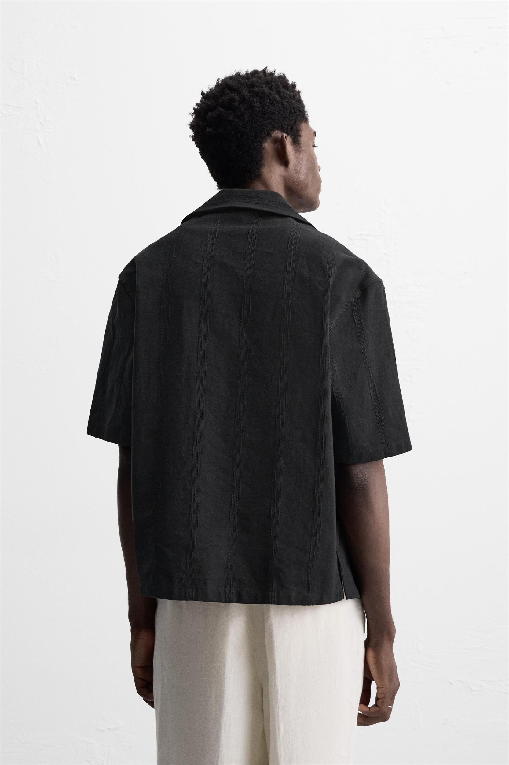 EMBROIDERED COTTON - LINEN SHIRT Product Image