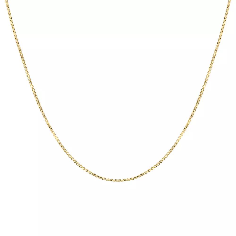 Jordan Blue 14k Gold 1.3 mm Box Chain Necklace, Women's, Size: 22" Product Image