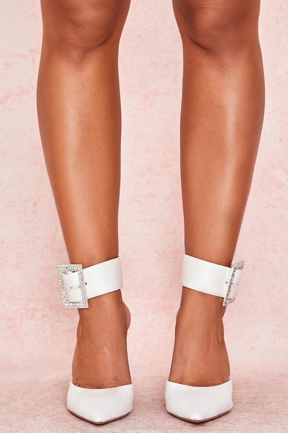 Krista  ivory crystal buckle pumps - sale Product Image