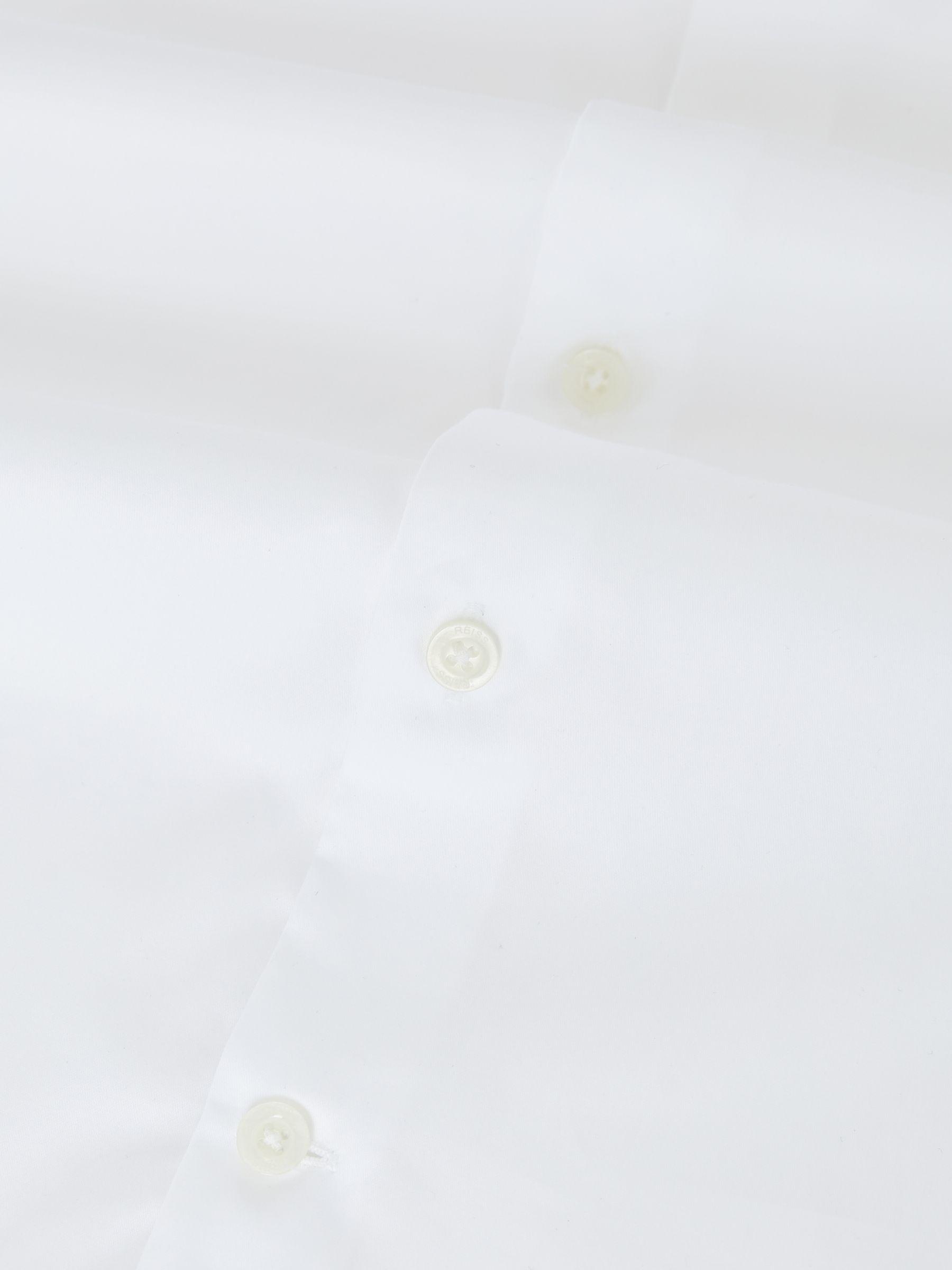 Regular Fit Cotton Sateen Striped Shirt in White Product Image