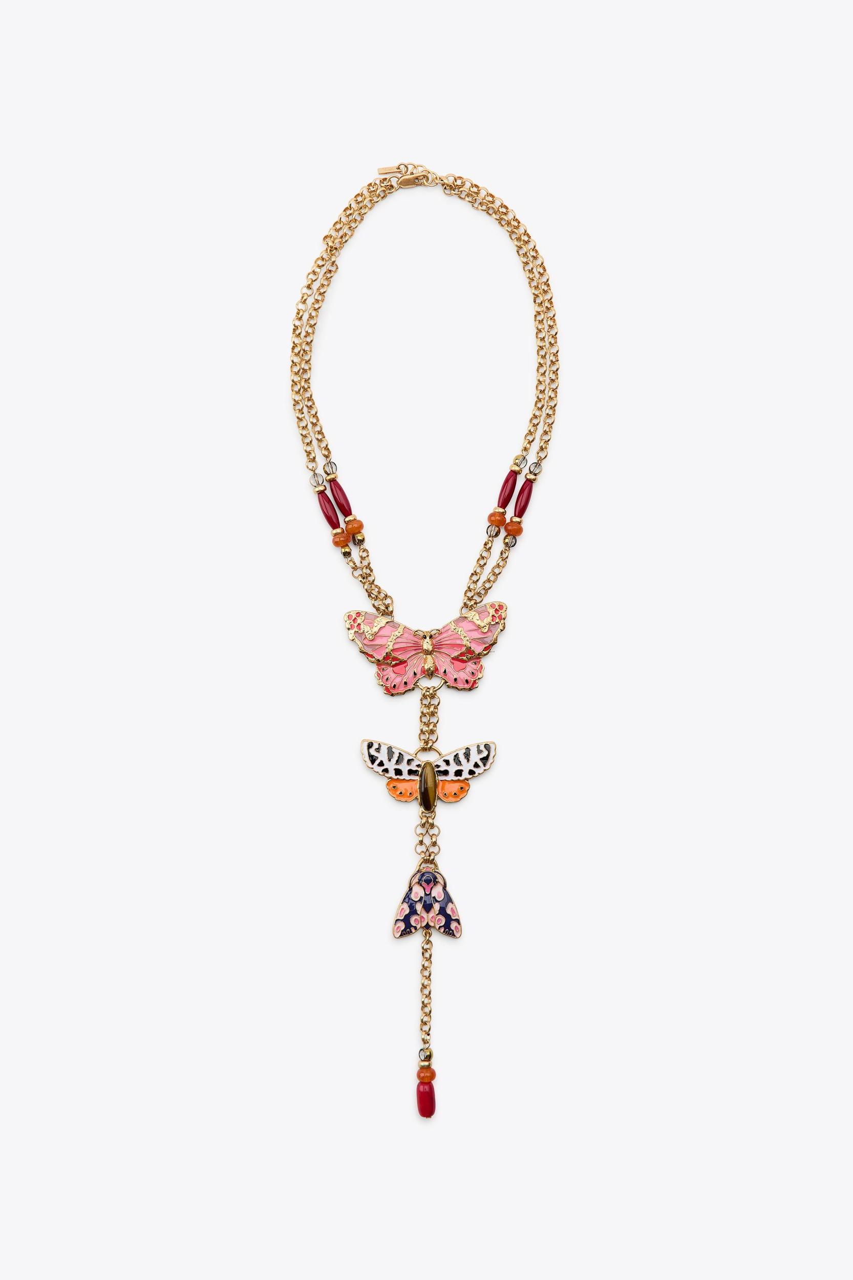 BEADED BUTTERFLY NECKLACE Product Image