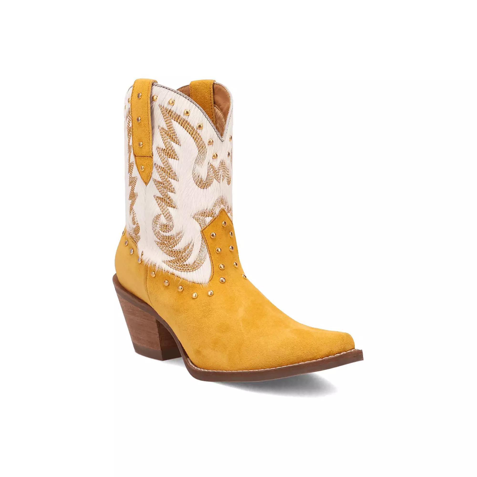 Dingo Rodeo Queen Women's Leather Boots, Size: 7.5, Yellow Product Image