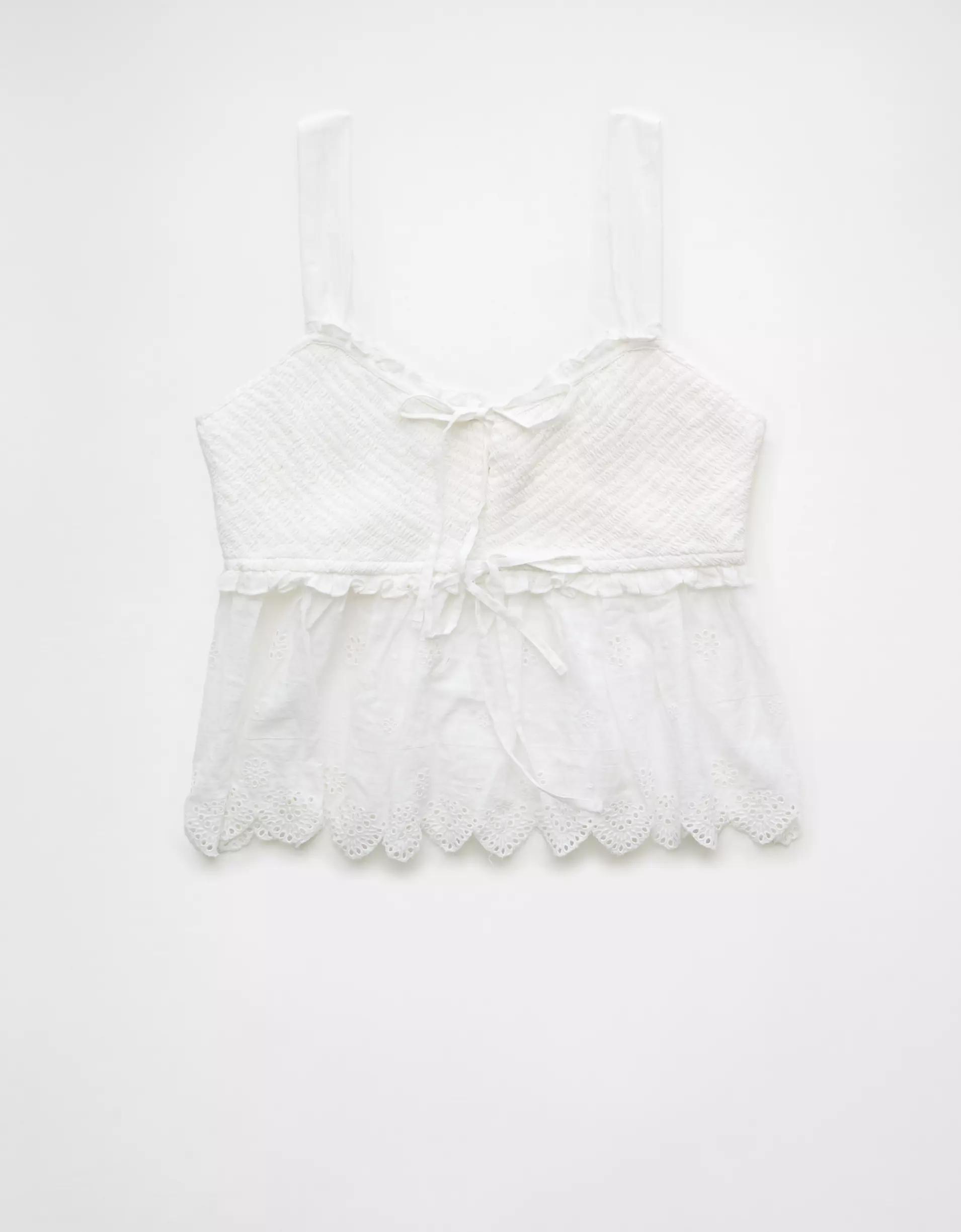 AE Smocked Babydoll Shirt Product Image