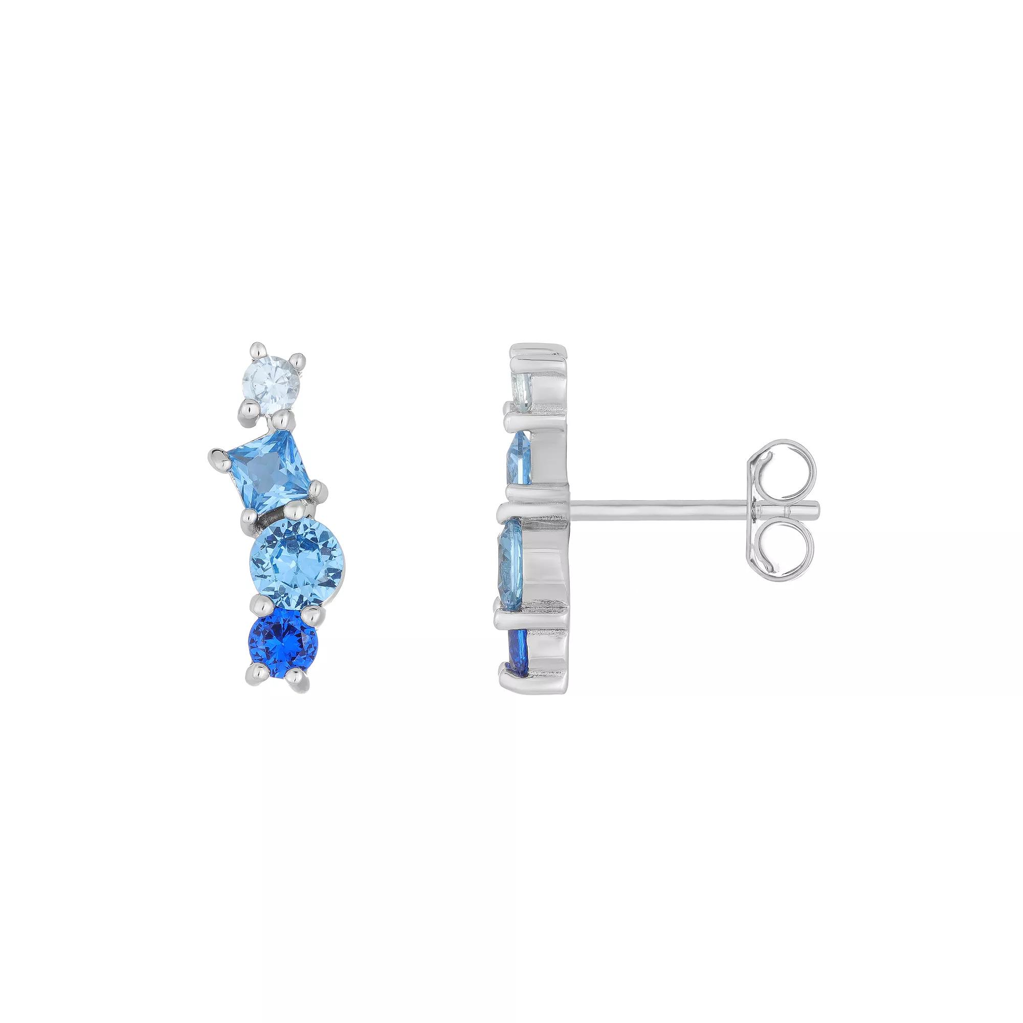 Gemminded Sterling Silver Blue Gemstone Earrings, Women's Product Image