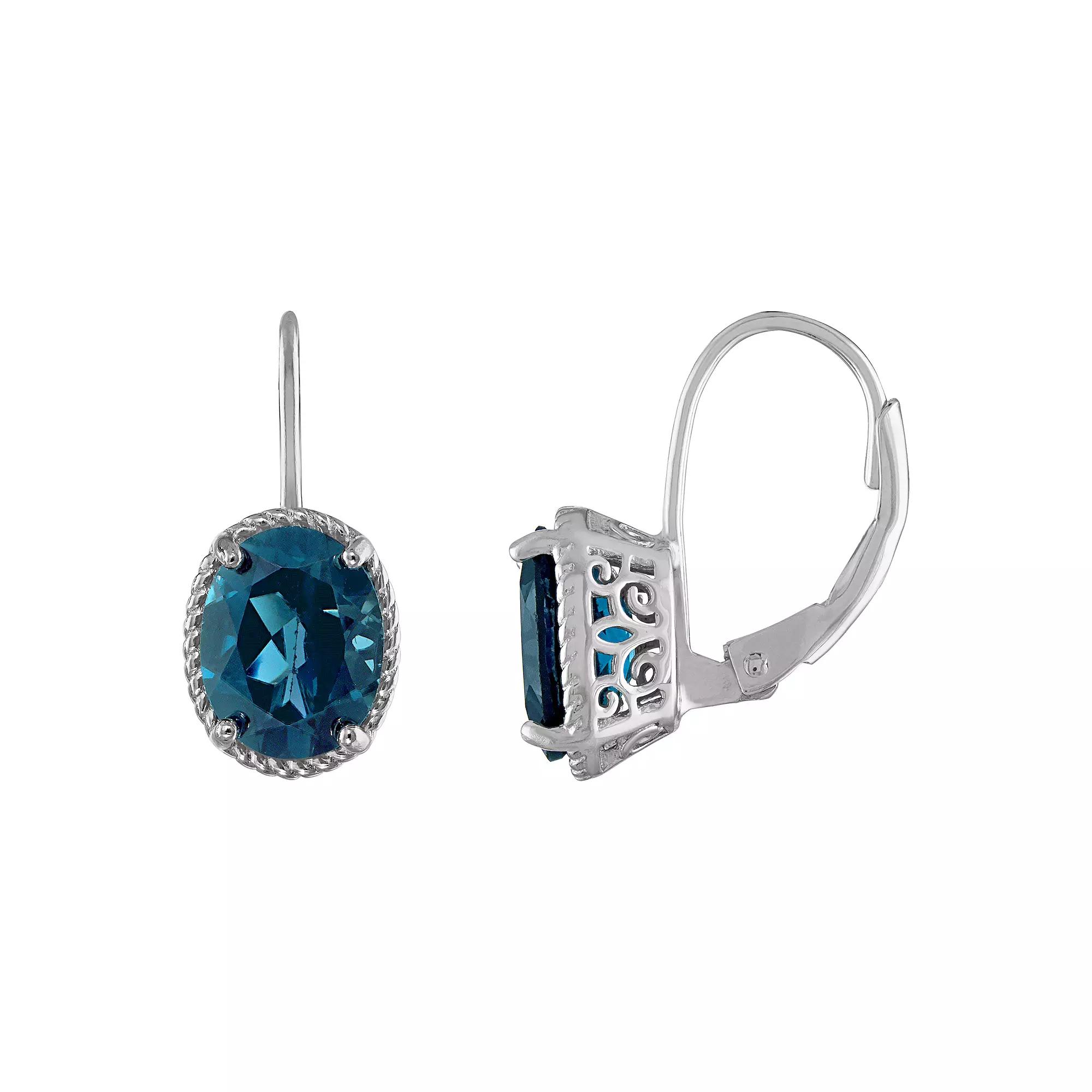 Designs by Gioelli Gemstone Leverback Earrings, Women's, London Blue Topaz Product Image