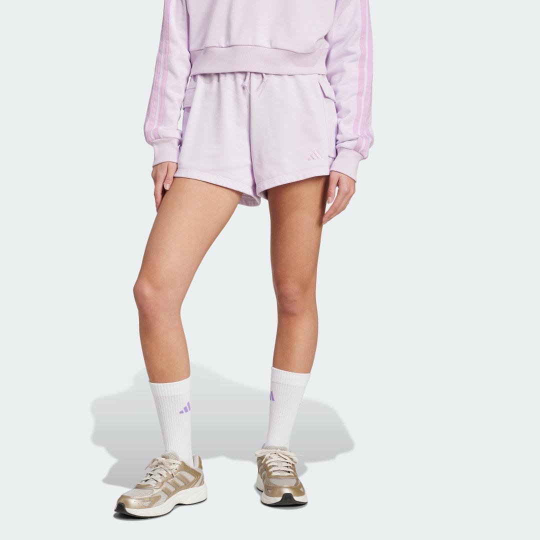 Women's adidas Essentials Small Logo Terry Sportswear Cargo Shorts,  Product Image