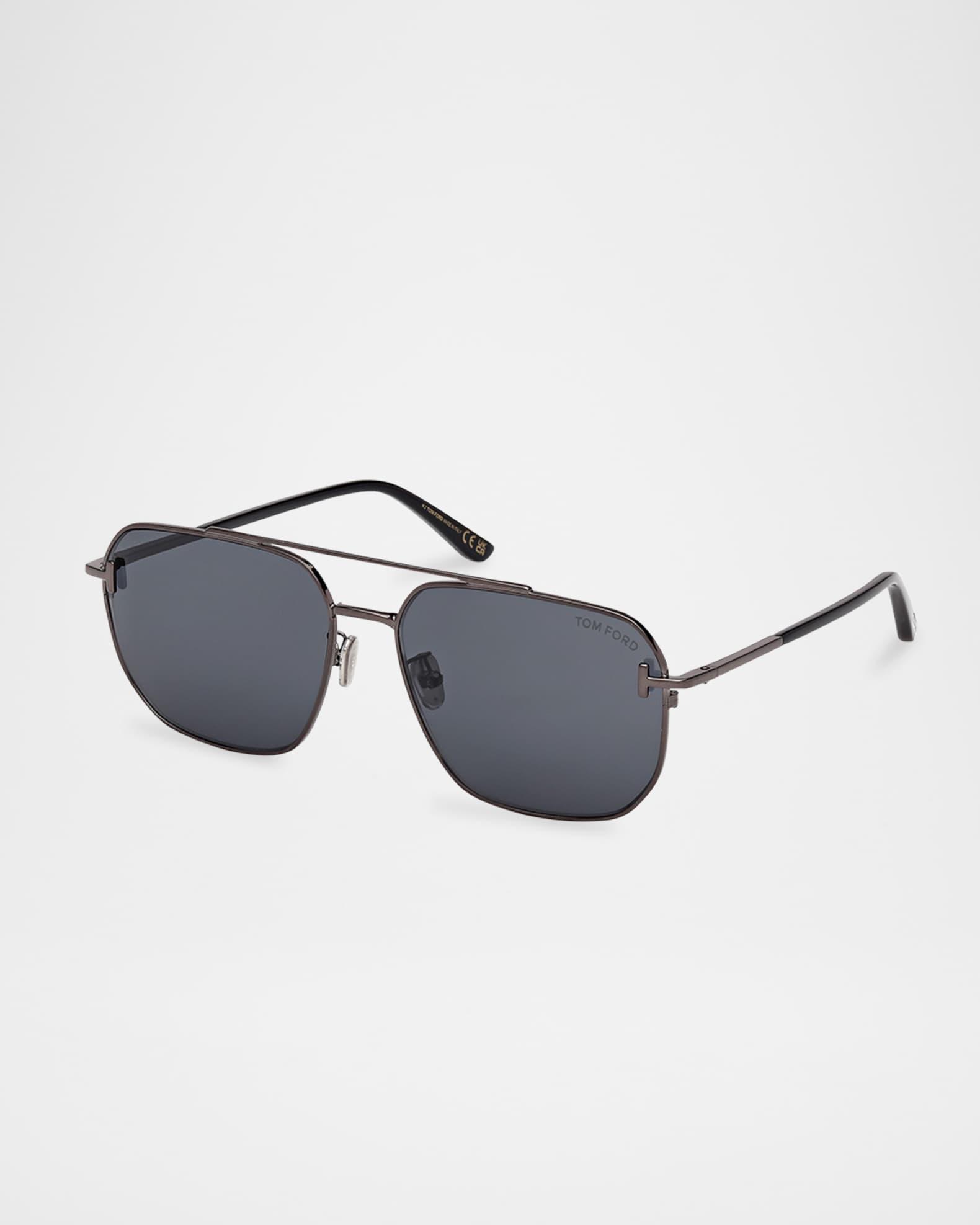 Men's FT1249-KM Metal Square Sunglasses Product Image