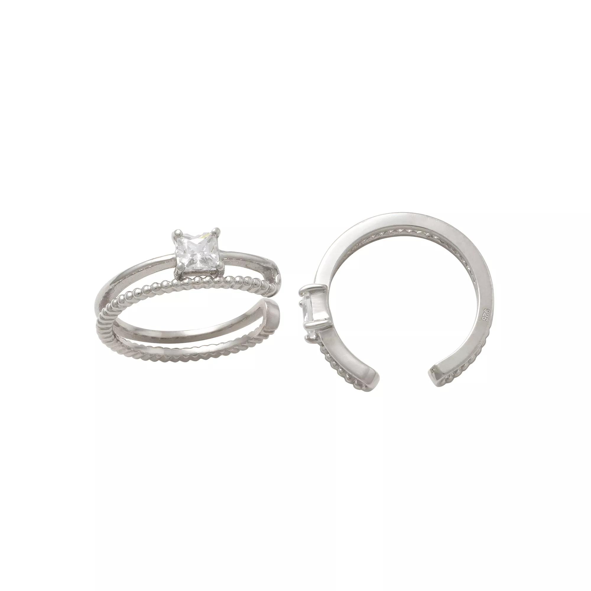 Amella Jewels Sterling Silver Cubic Zirconia Ear Cuff, Women's Product Image