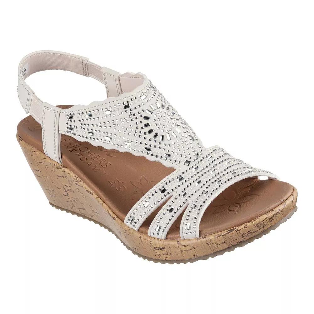 Skechers Cali® Beverlee Dazzling Charm Women's Wedge Sandals, Size: 9.5, Off White Product Image