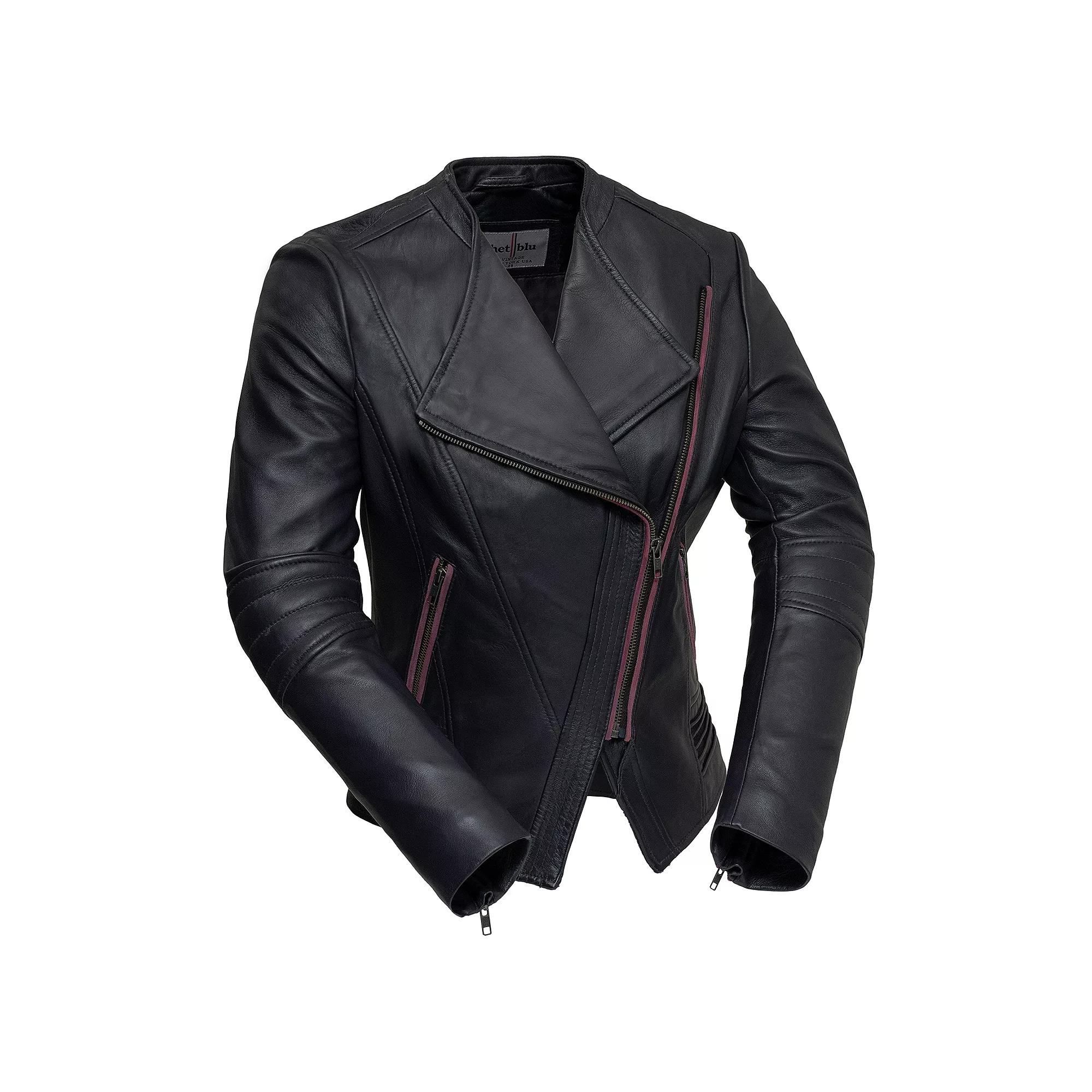 Women's Whet Blu Trish Asymmetrical Leather Jacket,  Product Image