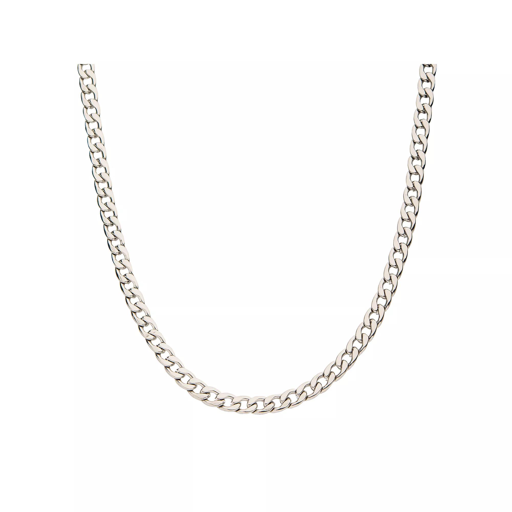 Men's 3.5 mm Stainless Steel Flat Curb Chain Necklace, Size: 22", Silver Tone Product Image