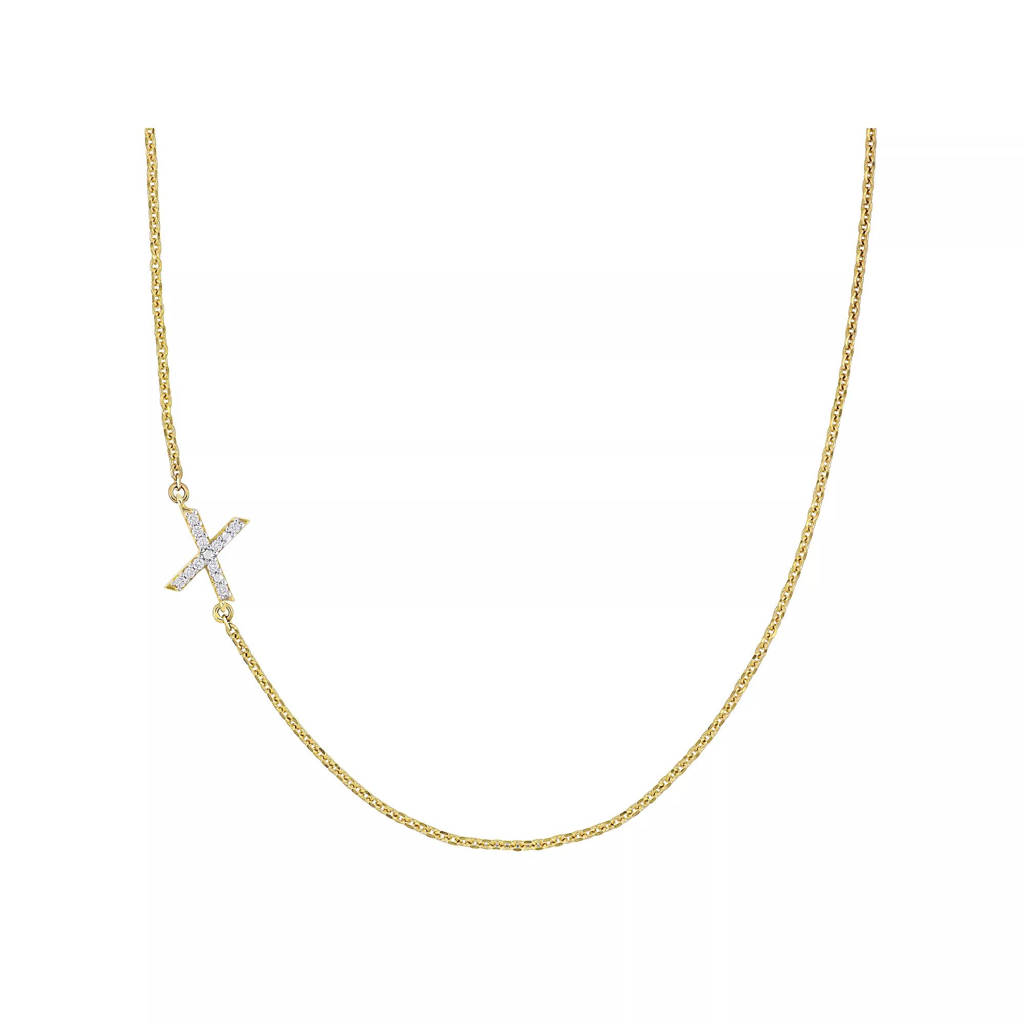 Stella Grace 14k Gold Diamond Accent Initial Necklace, Women's,  Product Image