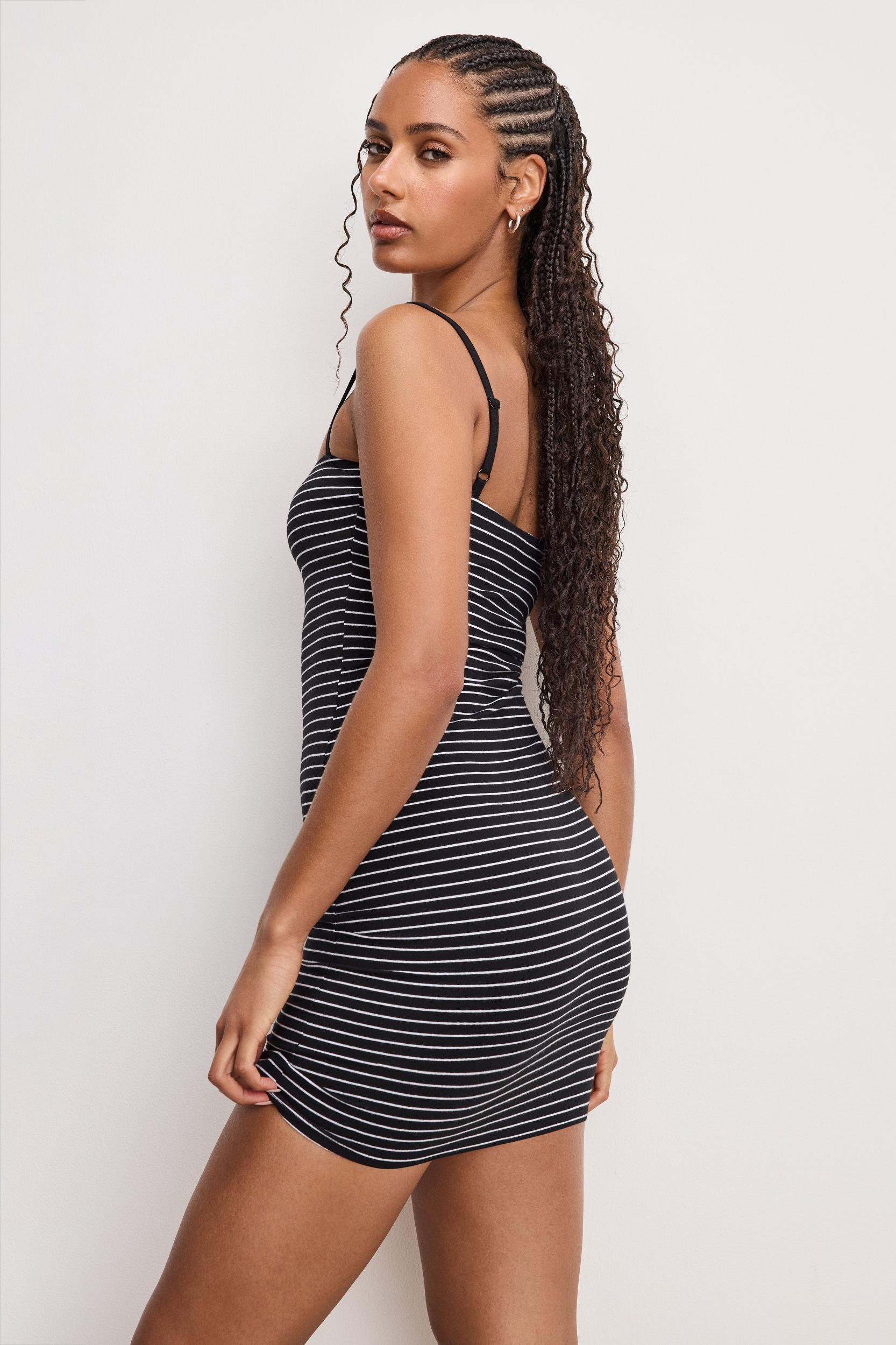 SUPER STRETCH JERSEY CAMI MINI DRESS | CLASSIC STRIPE002 Product Image