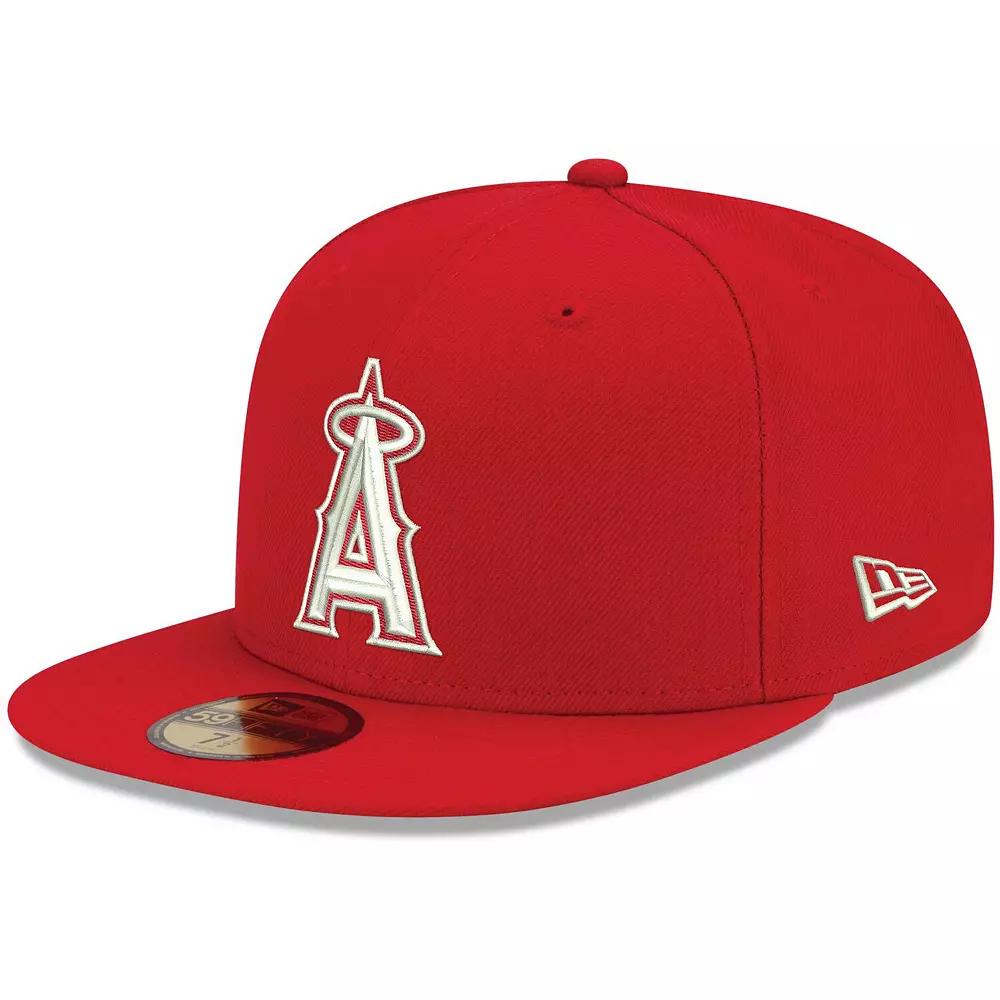 Men's New Era Red Los Angeles Angels White Logo 59FIFTY Fitted Hat,  Product Image