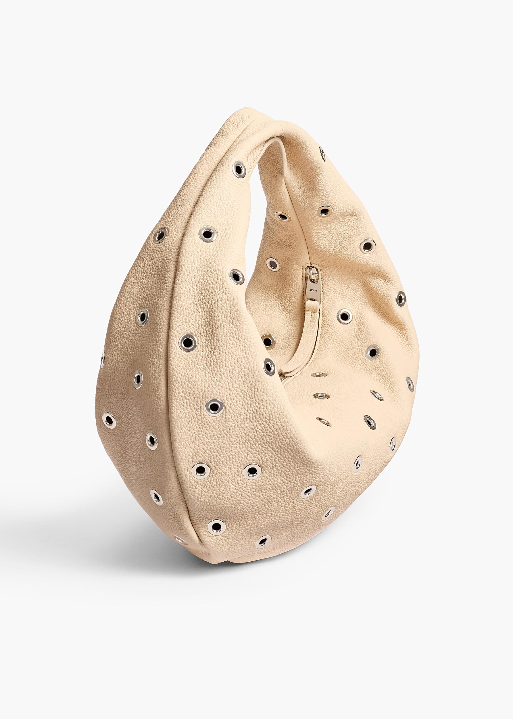 Medium Olivia Hobo in Dark Ivory Pebbled Leather with Grommets Product Image