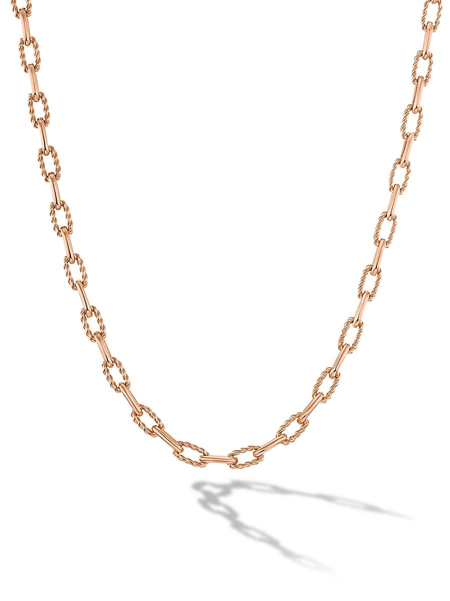 Womens DY Madison Chain Necklace in 18K Rose Gold, 3MM Product Image