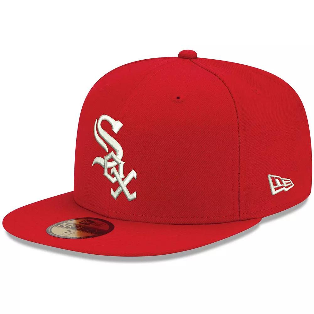 Men's New Era Red Chicago White Sox Logo White 59FIFTY Fitted Hat,  Product Image