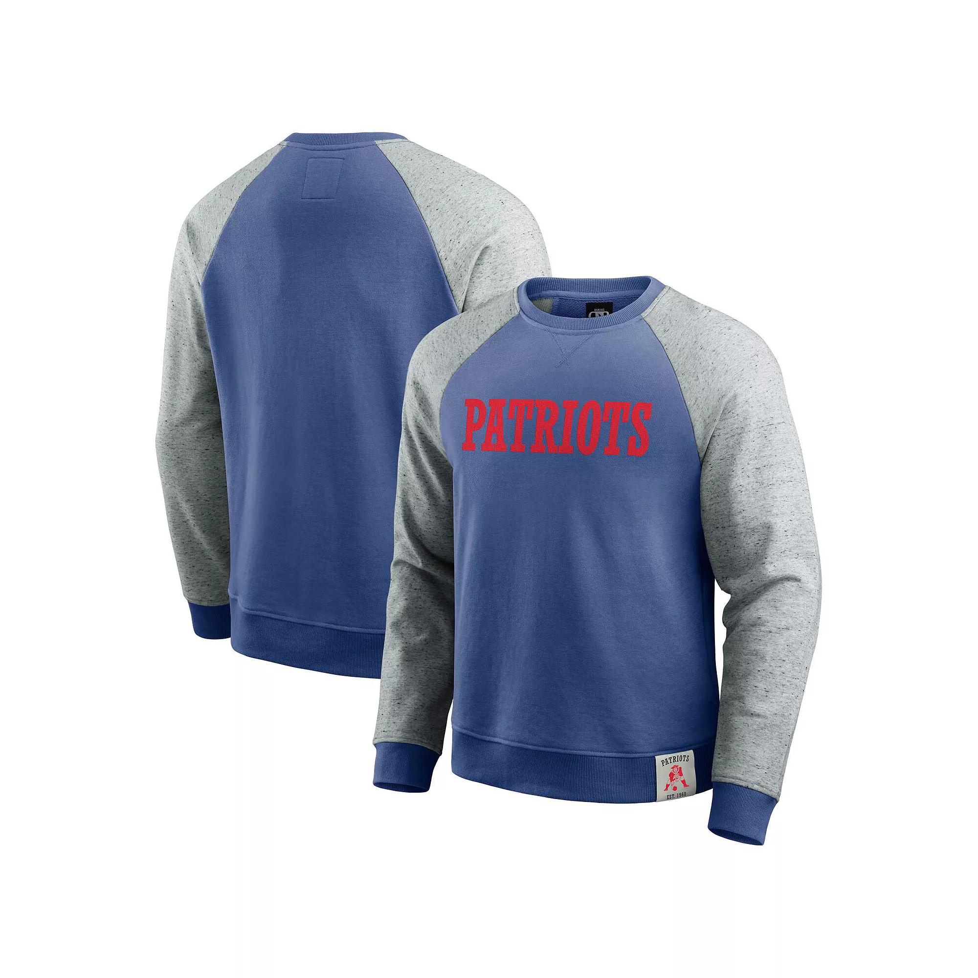 Men's Darius Rucker Collection by Fanatics Royal/Heather Gray Seattle Seahawks Throwback Color Block Raglan Pullover Sweatshirt,  Product Image