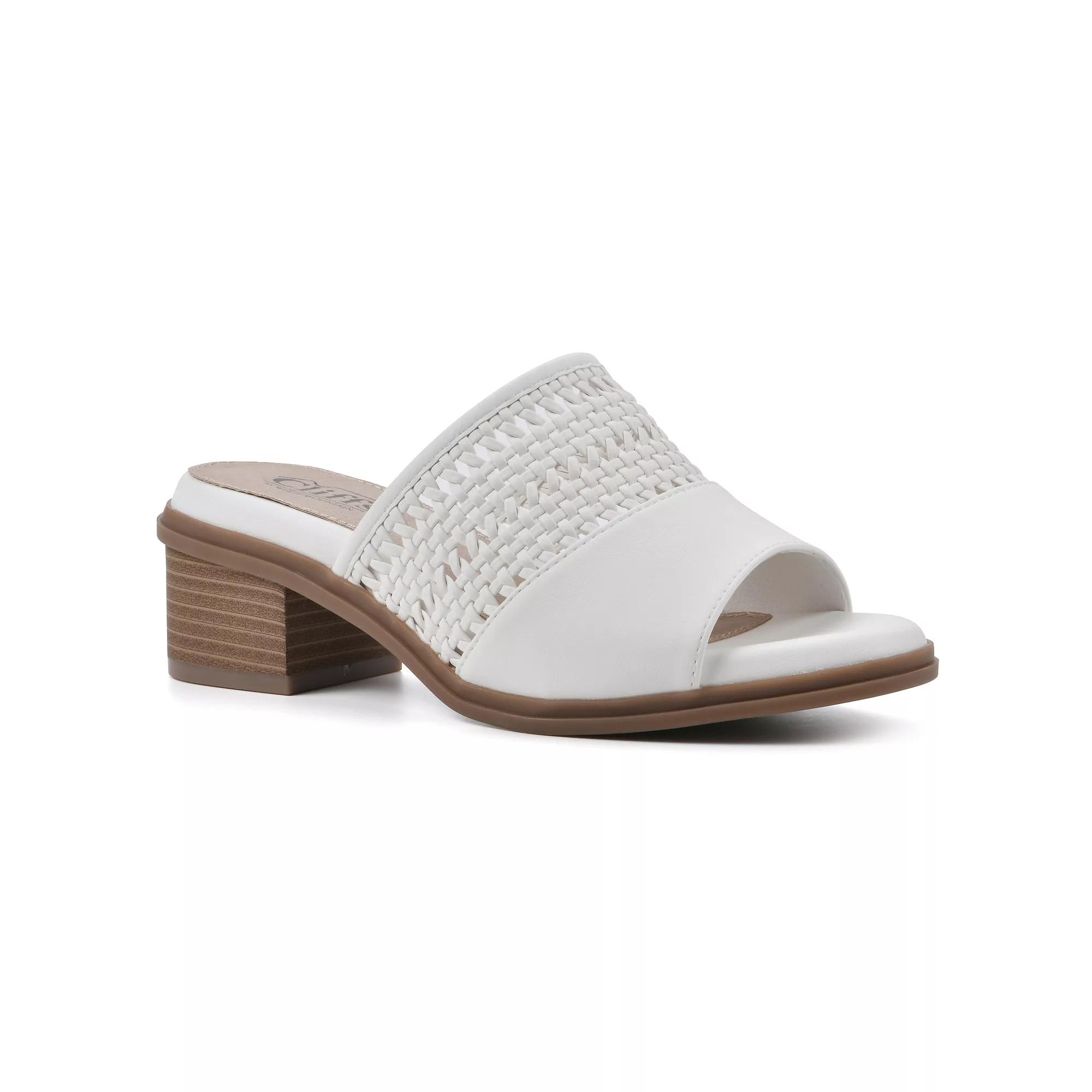 Cliffs by White Mountain Corley Women's Heeled Slide Sandals, Size: 10, White Burnished Product Image