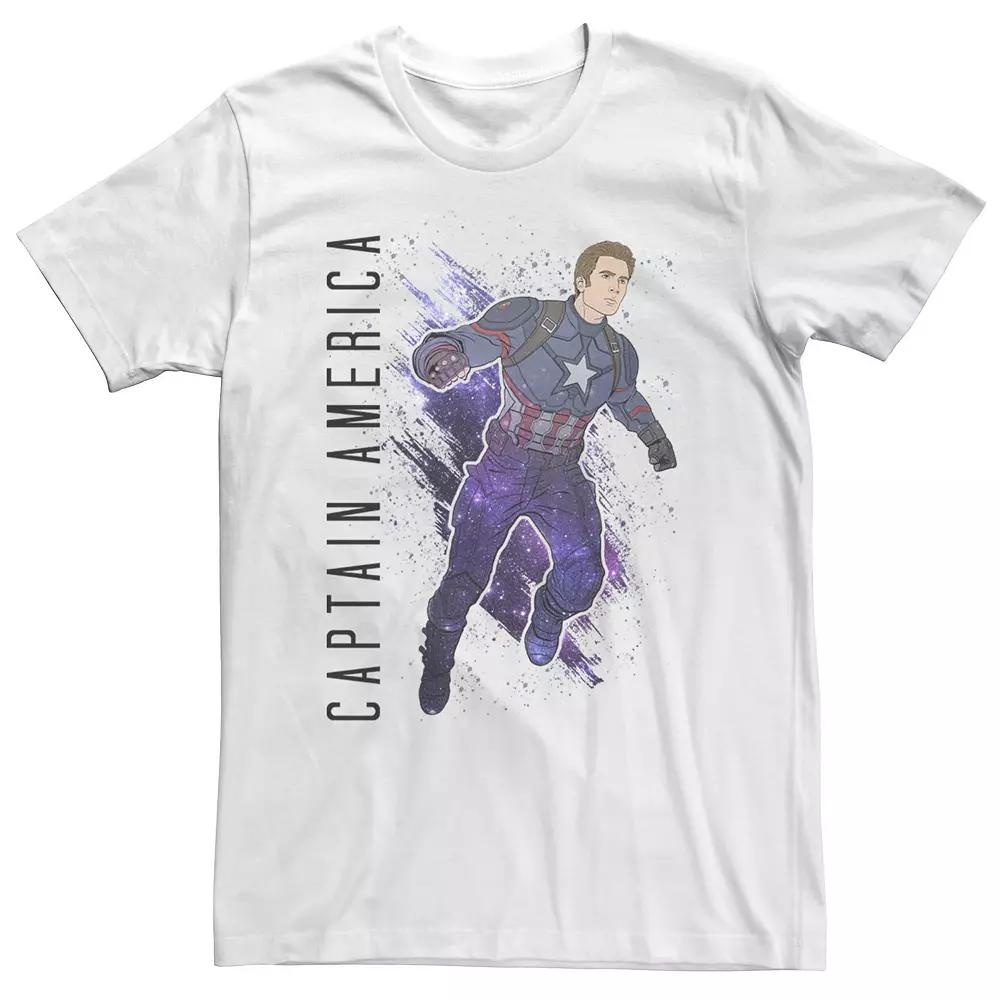 Big & Tall Marvel Avengers Endgame Captain America Galaxy Painted Tee, Men's,  Product Image
