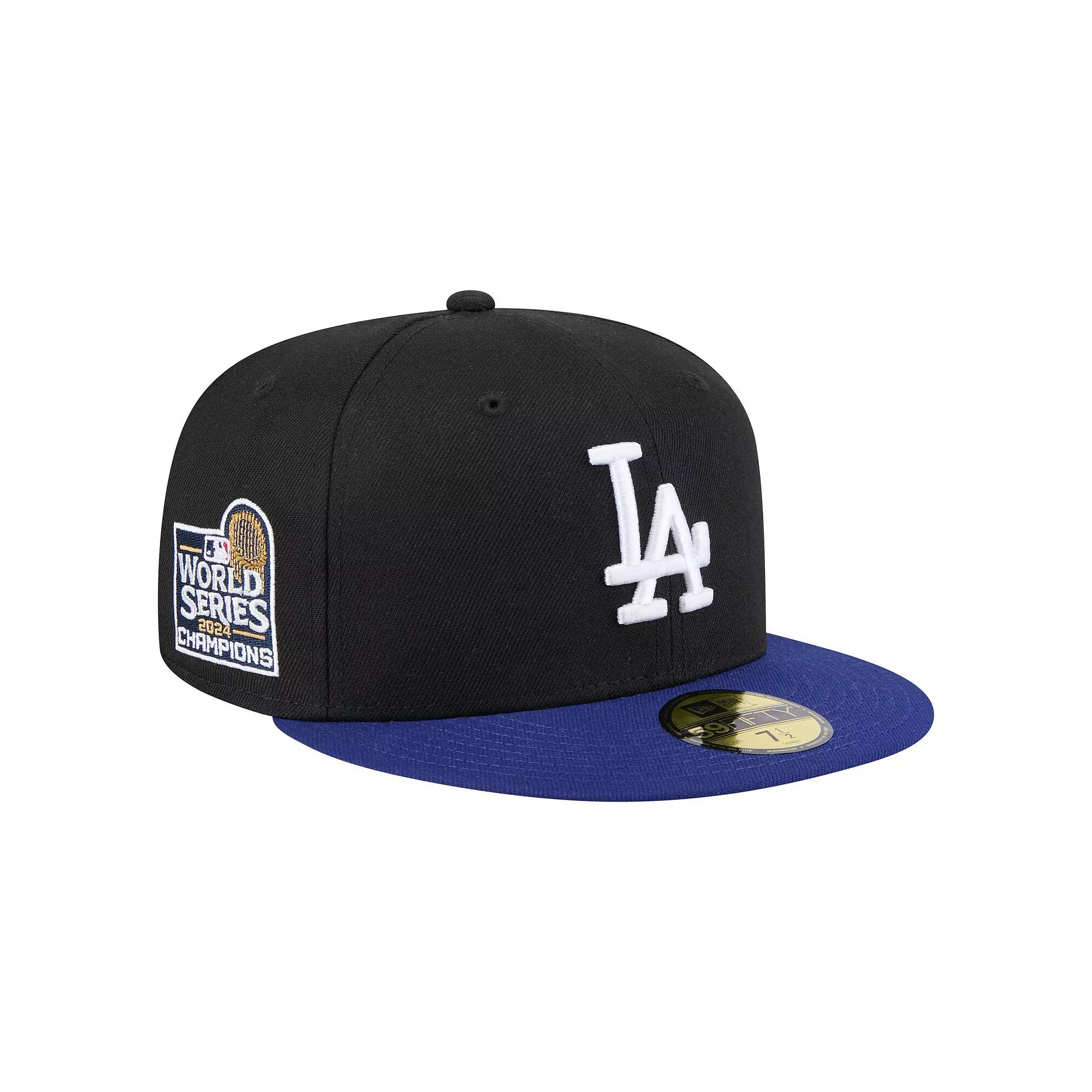 Men's New Era  Black Los Angeles Dodgers 2024 World Series Champions 59FIFTY Fitted Hat, Size: 7 7/8 Product Image
