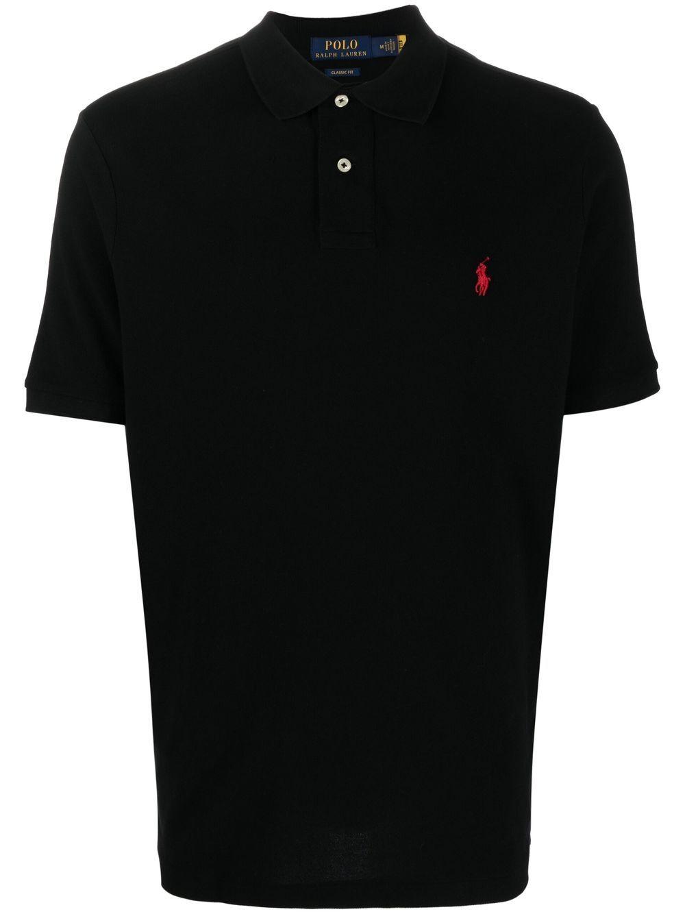 POLO RALPH LAUREN Black Polo Shirt With Classic Collar And Pony Embroidery On The Front In Cotton Man Product Image
