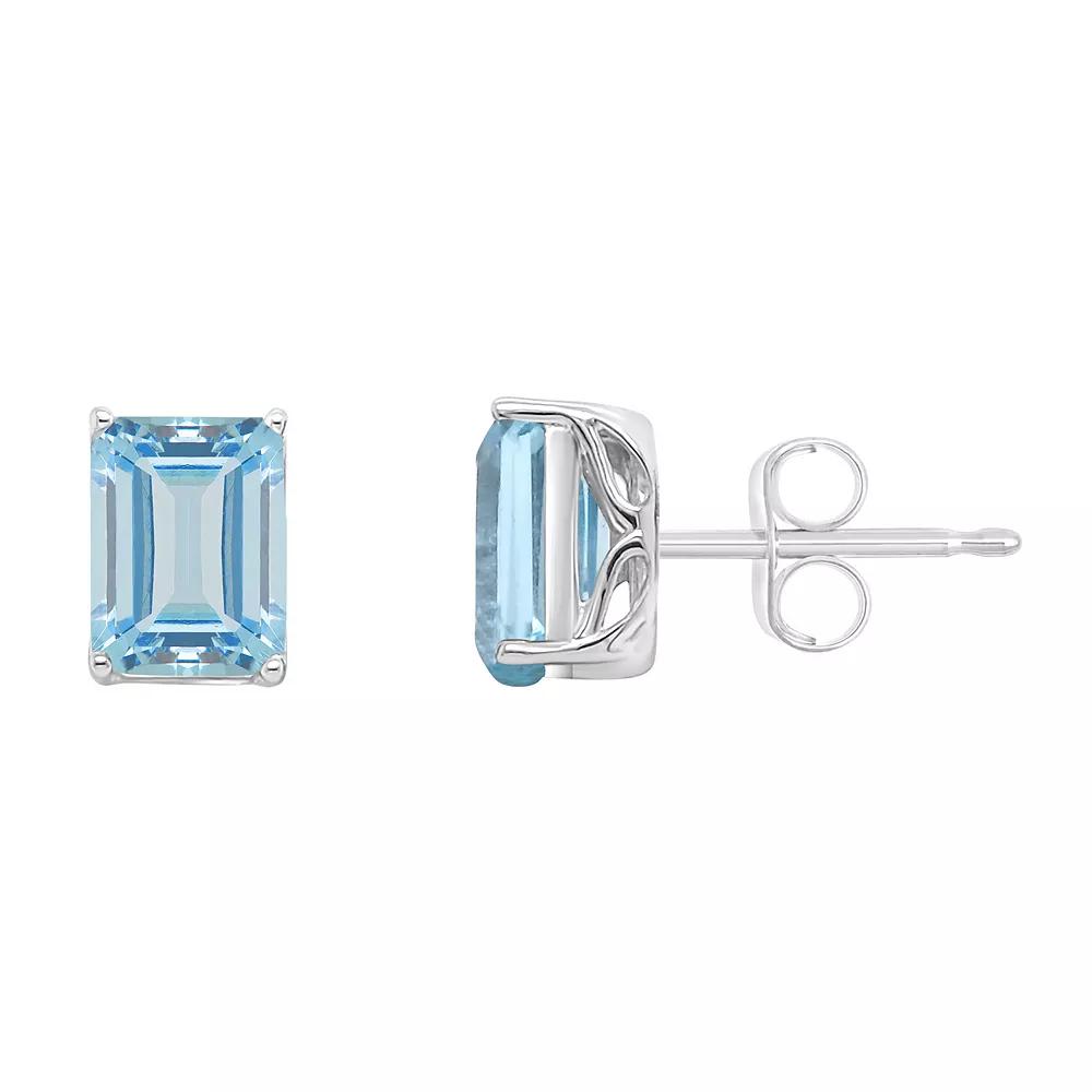 Alyson Layne 14k Gold Sky Blue Topaz Stud Earrings, Women's, 14k White Gold Product Image