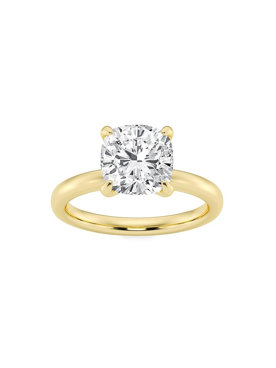 Womens 14K Yellow Gold & Cushion-Cut Lab-Grown Diamond Solitaire Ring/0.50-5.00 TCW Product Image