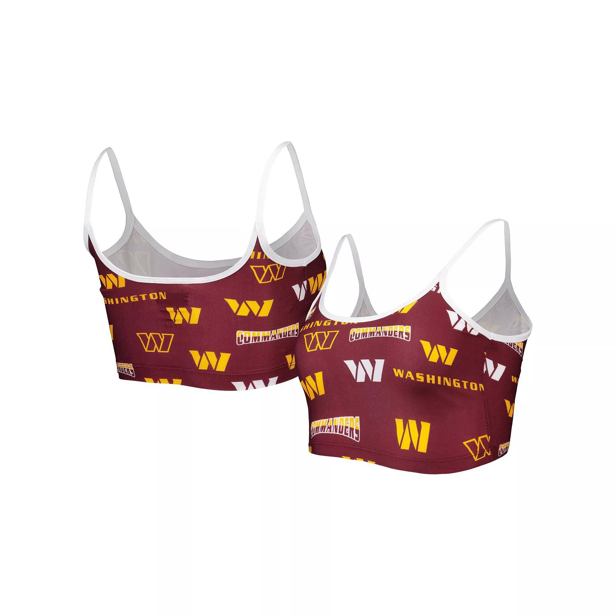 Women's Concepts Sport Burgundy/White Washington Commanders Breakthrough Allover Knit Sports Bra,  Product Image