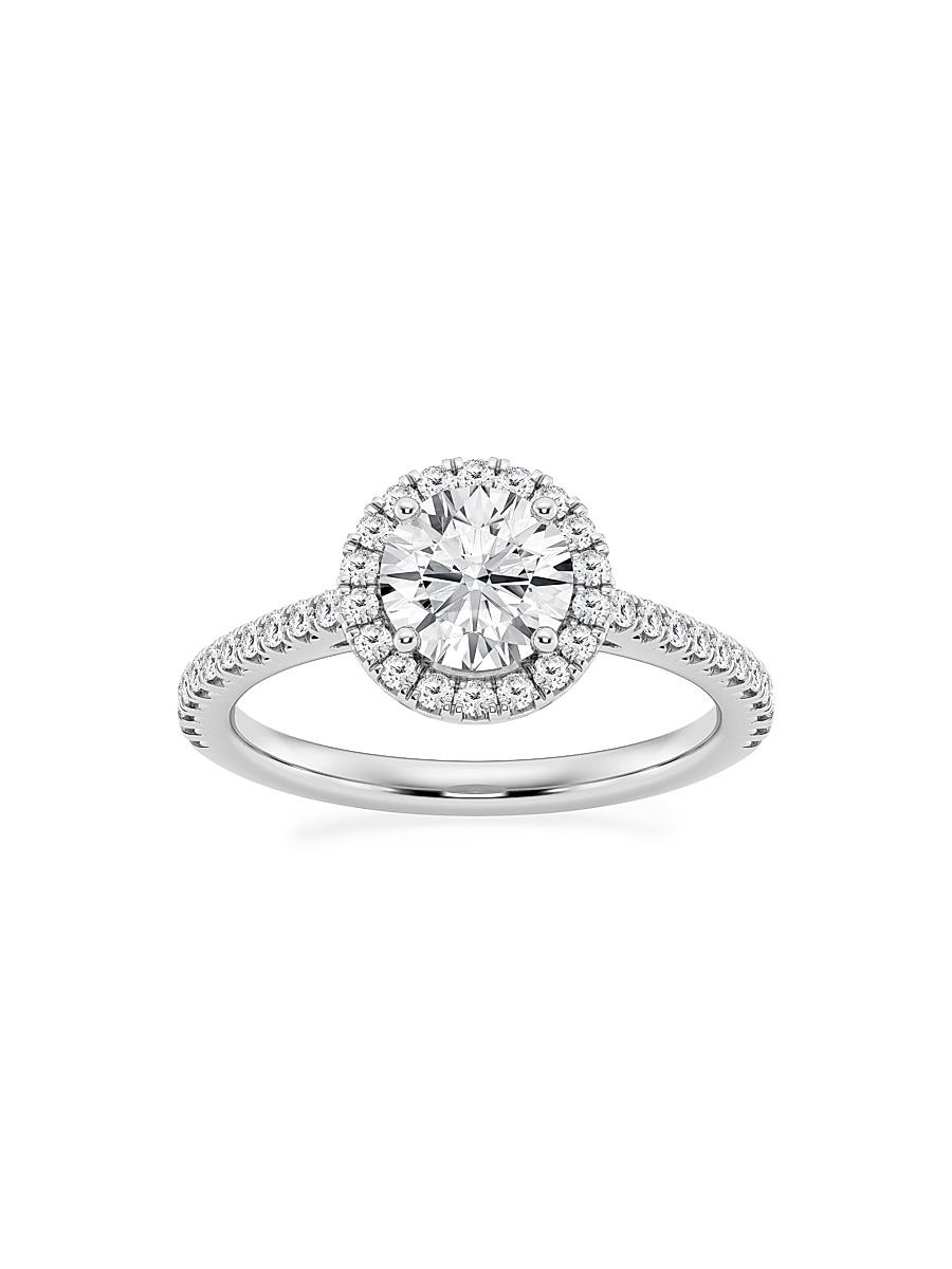 Womens 14K White Gold & Round Lab-Grown Diamond Halo Ring/1.30-3.60 TCW Product Image