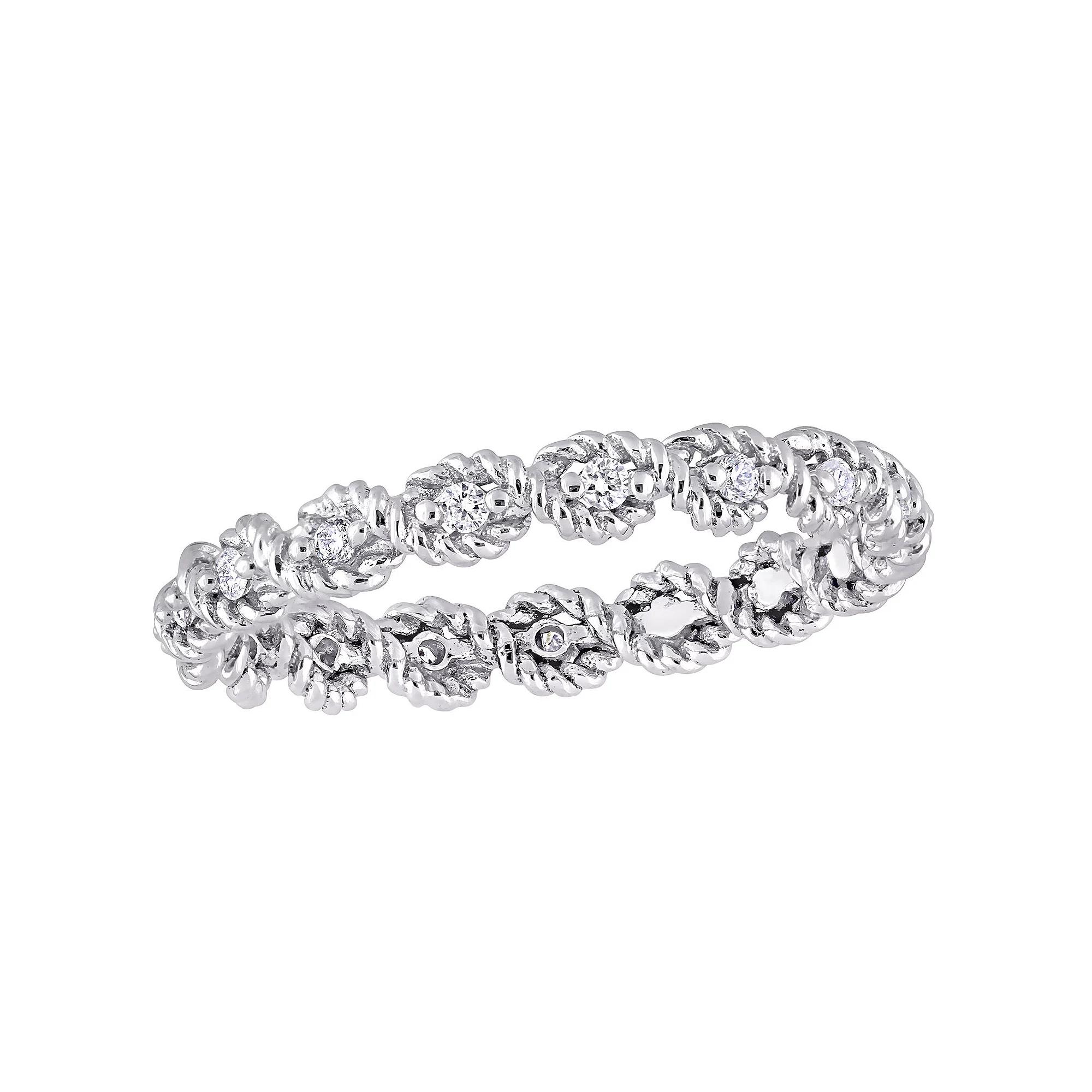Stella Grace 10k Gold 1/6 Carat T.W. Diamond Infinity Eternity Ring, Women's, Size: 8, White Product Image