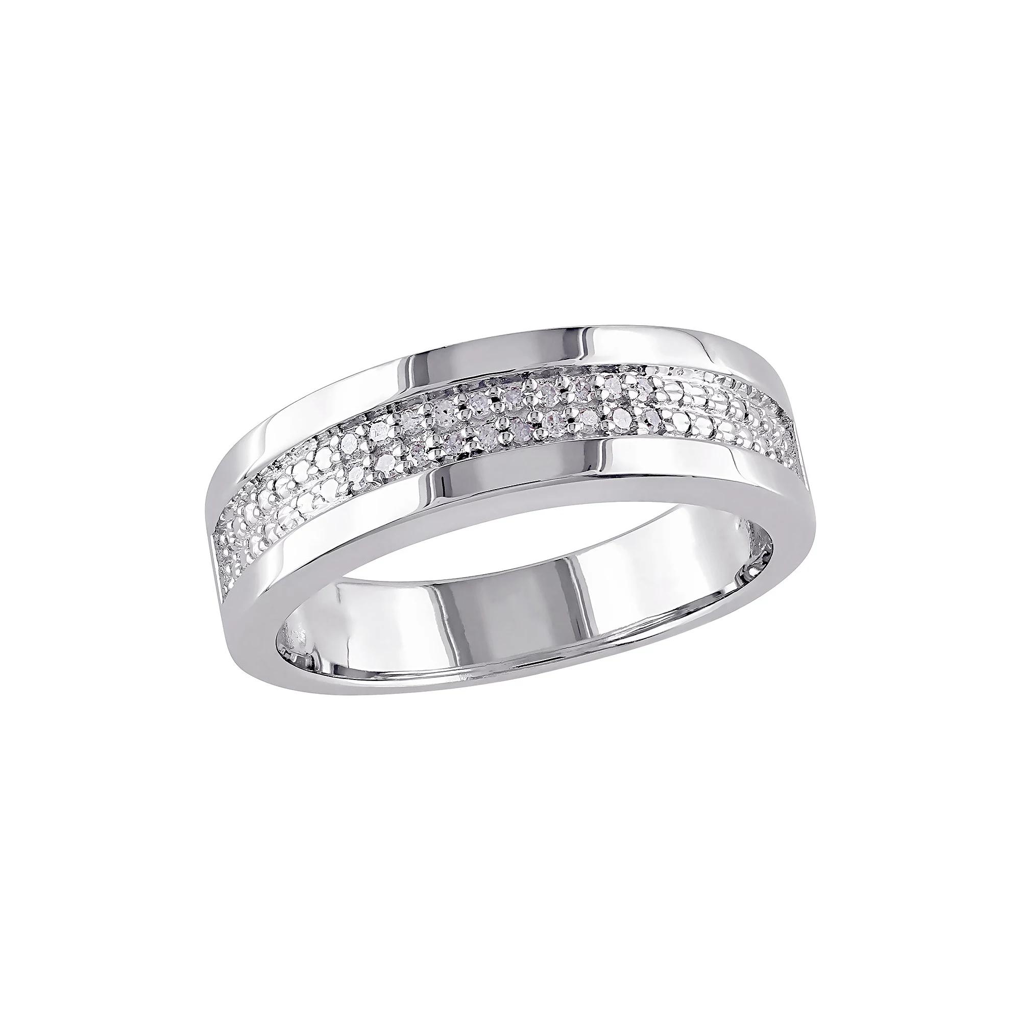 Mens Stella Grace Sterling Silver 1/10 Carat T.W. Diamond Ring Product Image