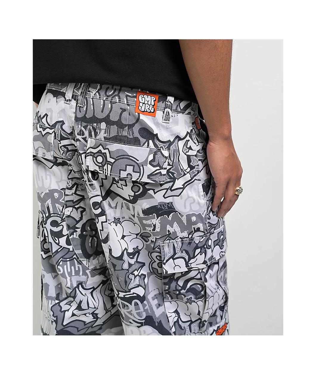 Empyre B&W Graffiti Grey Camo Ultra Loose Cargo Pants Product Image