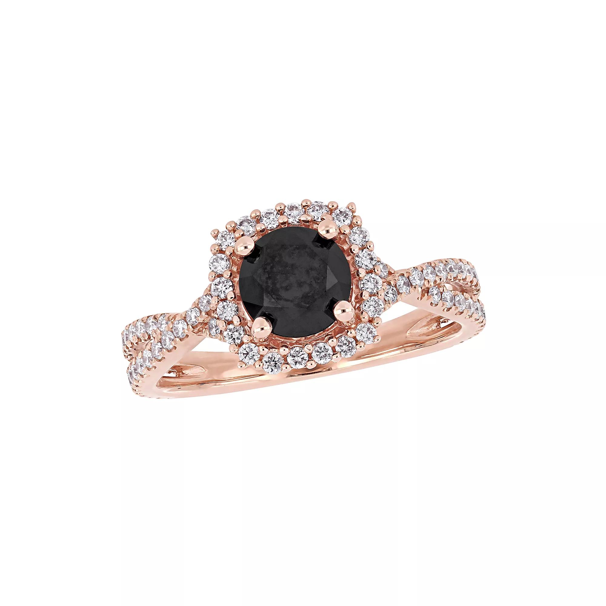 Stella Grace 14l Rose Gold 1 1/2 Carat T.W. Black & White Diamond Ring, Women's,  Product Image