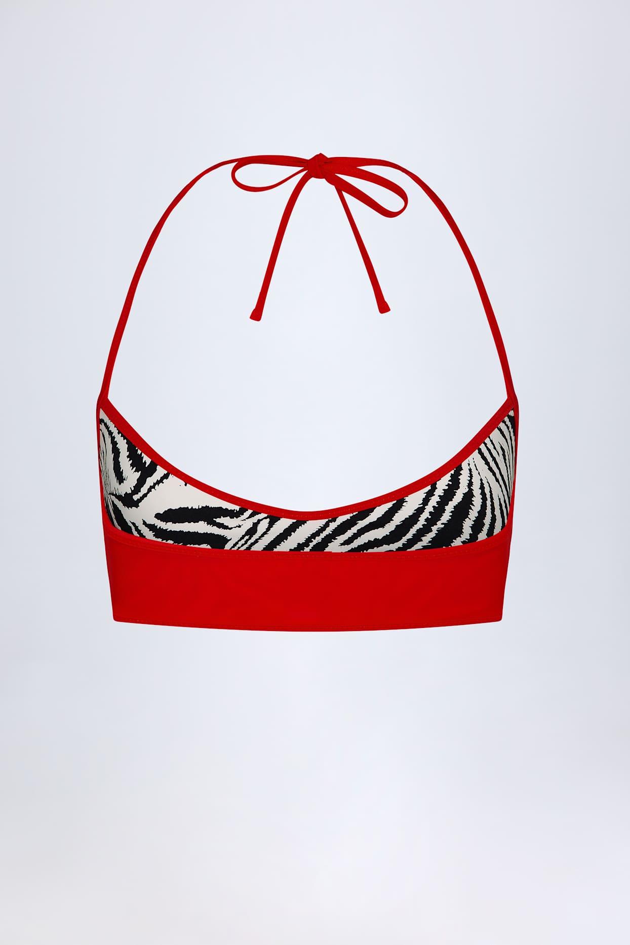 Reversible Halterneck Bikini Top in Zebra Print Product Image