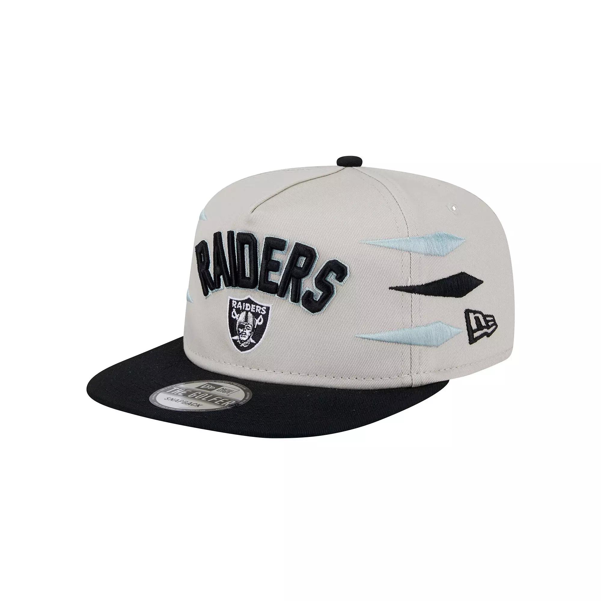 Men's New Era Stone/Black Las Vegas Raiders Athletic Golfer Snapback Hat, Lvr Team Product Image