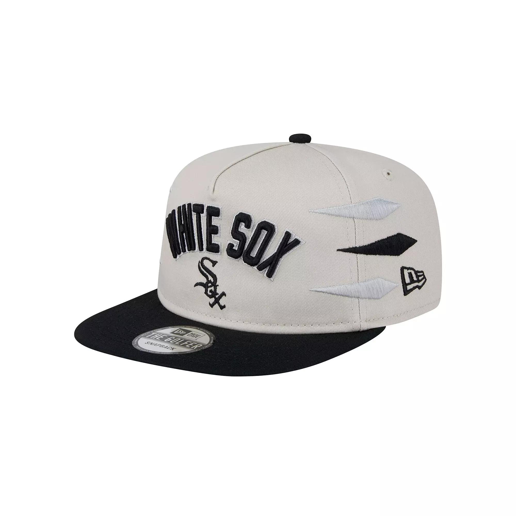 Men's New Era Cream Chicago White Sox Iron Golfer Snapback Hat, Beige Product Image